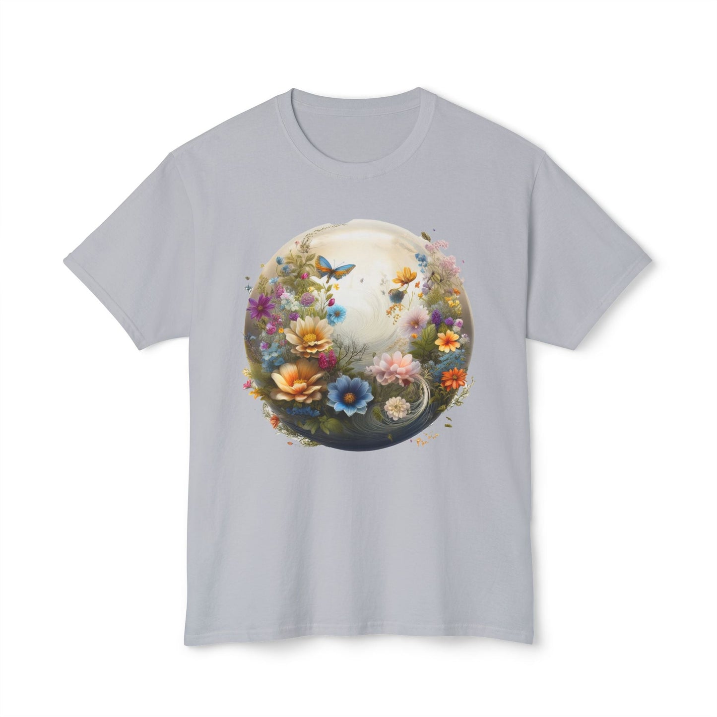Unisex Floral T Shirt With Art Print HD Cotton Vintage Flowers Tee Shirt Soft Breathable Comfort