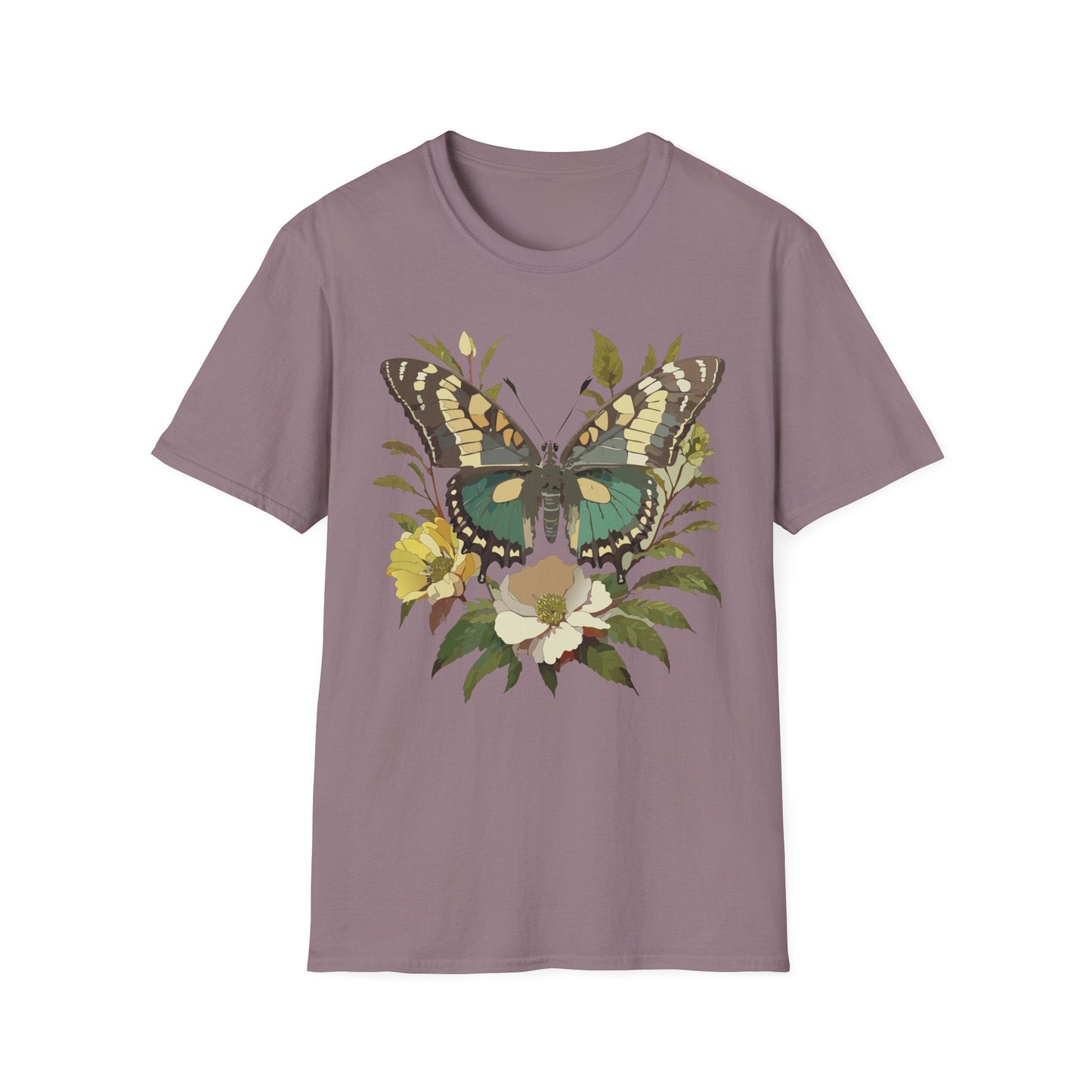 Butterfly Shirt Unisex Monarch Butterfly Tee Gildan Softstyle 64000 100 Percent Ring Spun Cotton