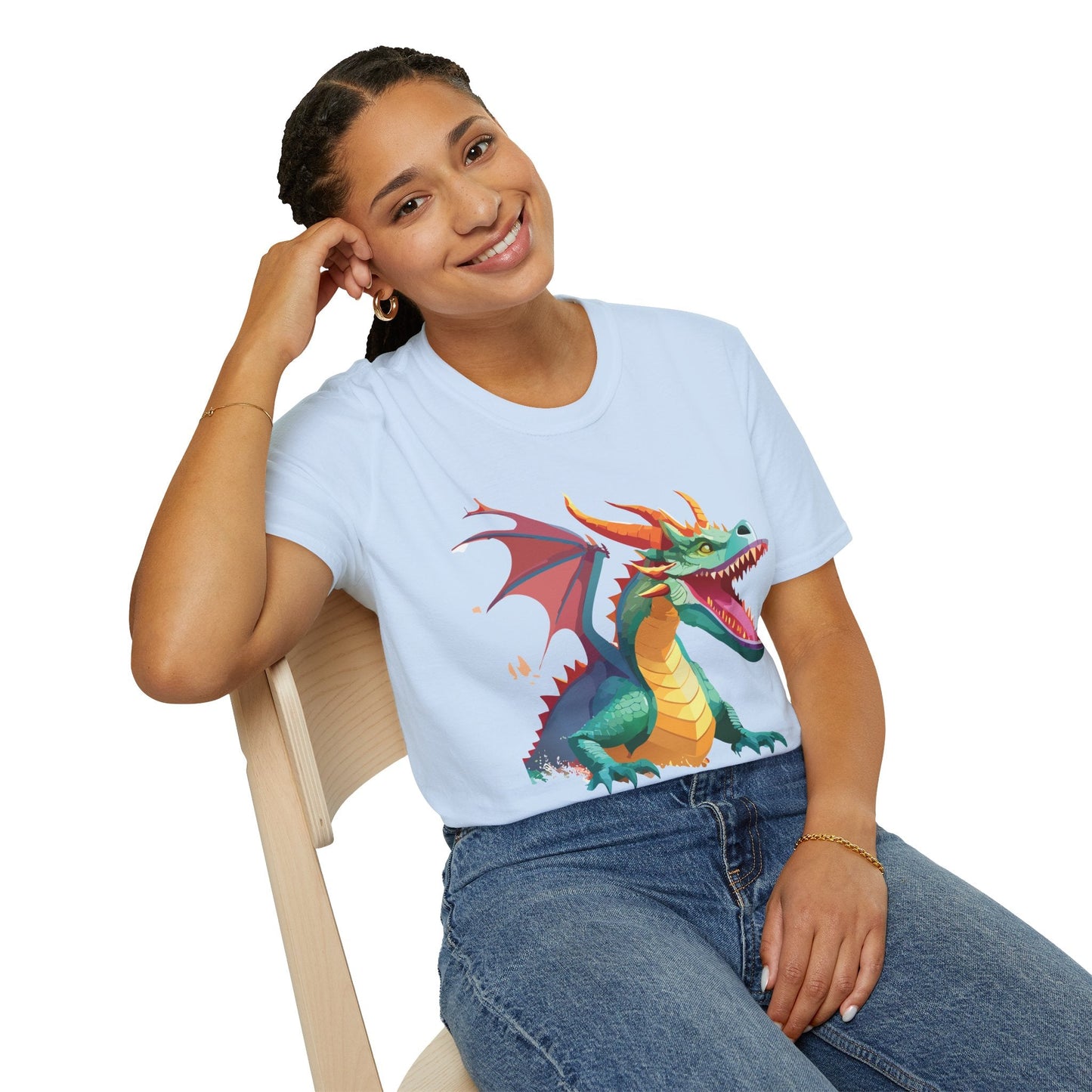 Dragon Graphic T Shirt Unisex Softstyle Cotton Tee Dragon Art Shirt For Men Women