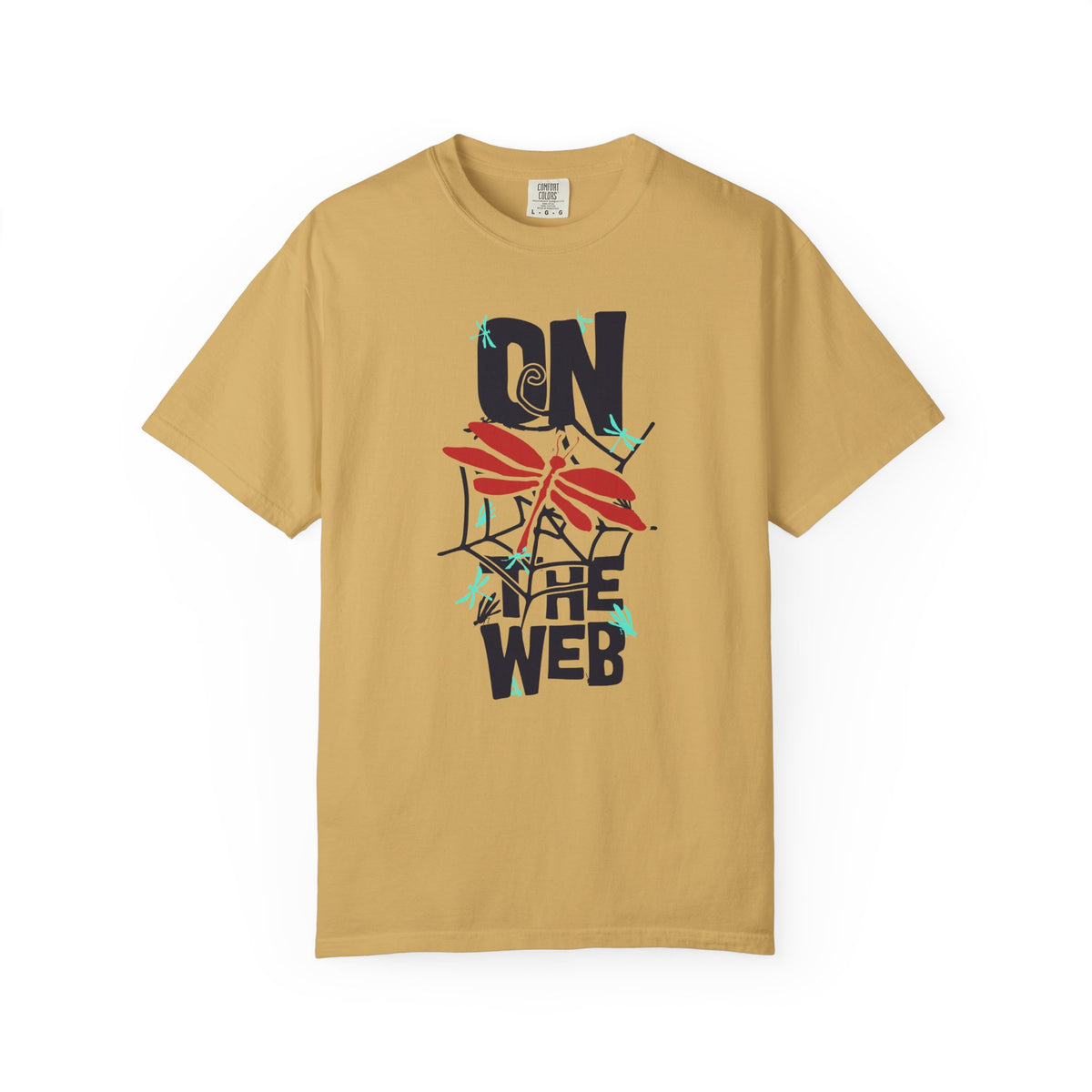 On the Web Spider Graphic Unisex Comfort Colors Garment-Dyed Heavyweight 100 Cotton Art Design T-Shirt w4