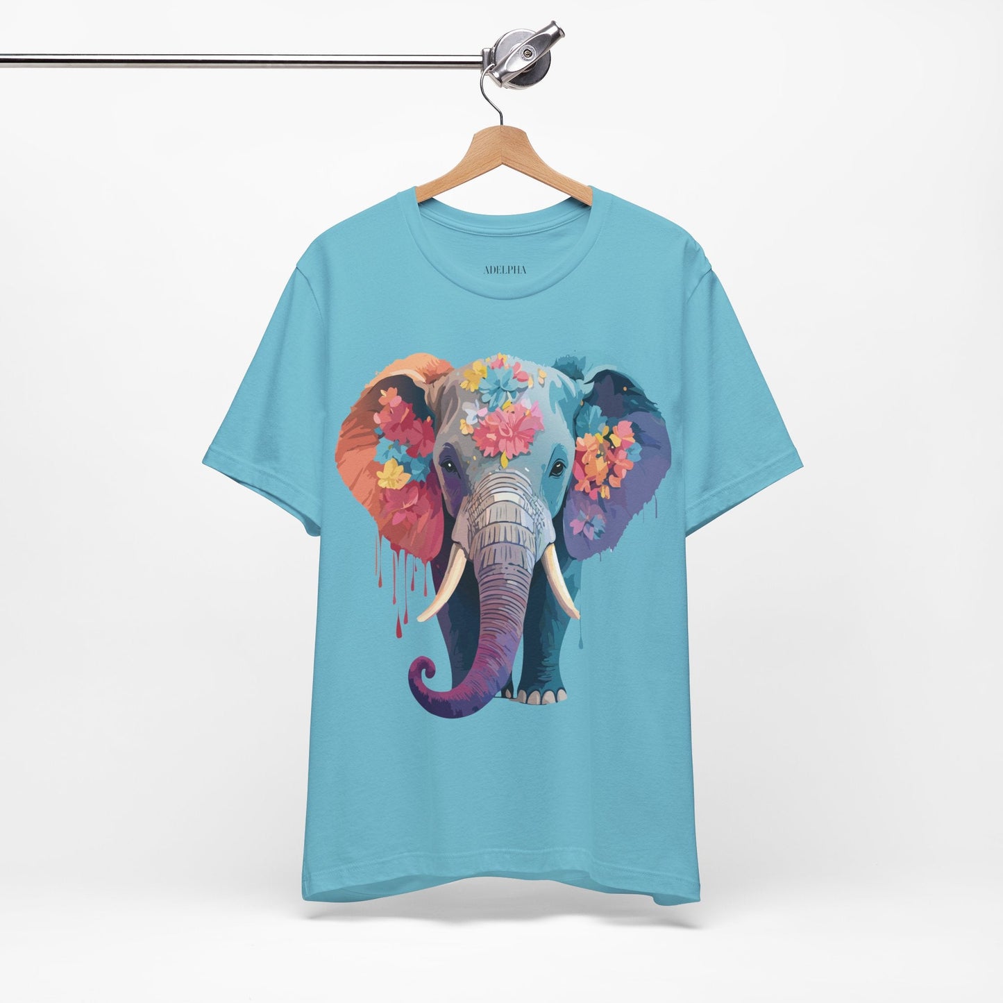 Elephant Graphic Tee By Adelpha Unisex Short Sleeve Shirt With Vintage Artwork Design