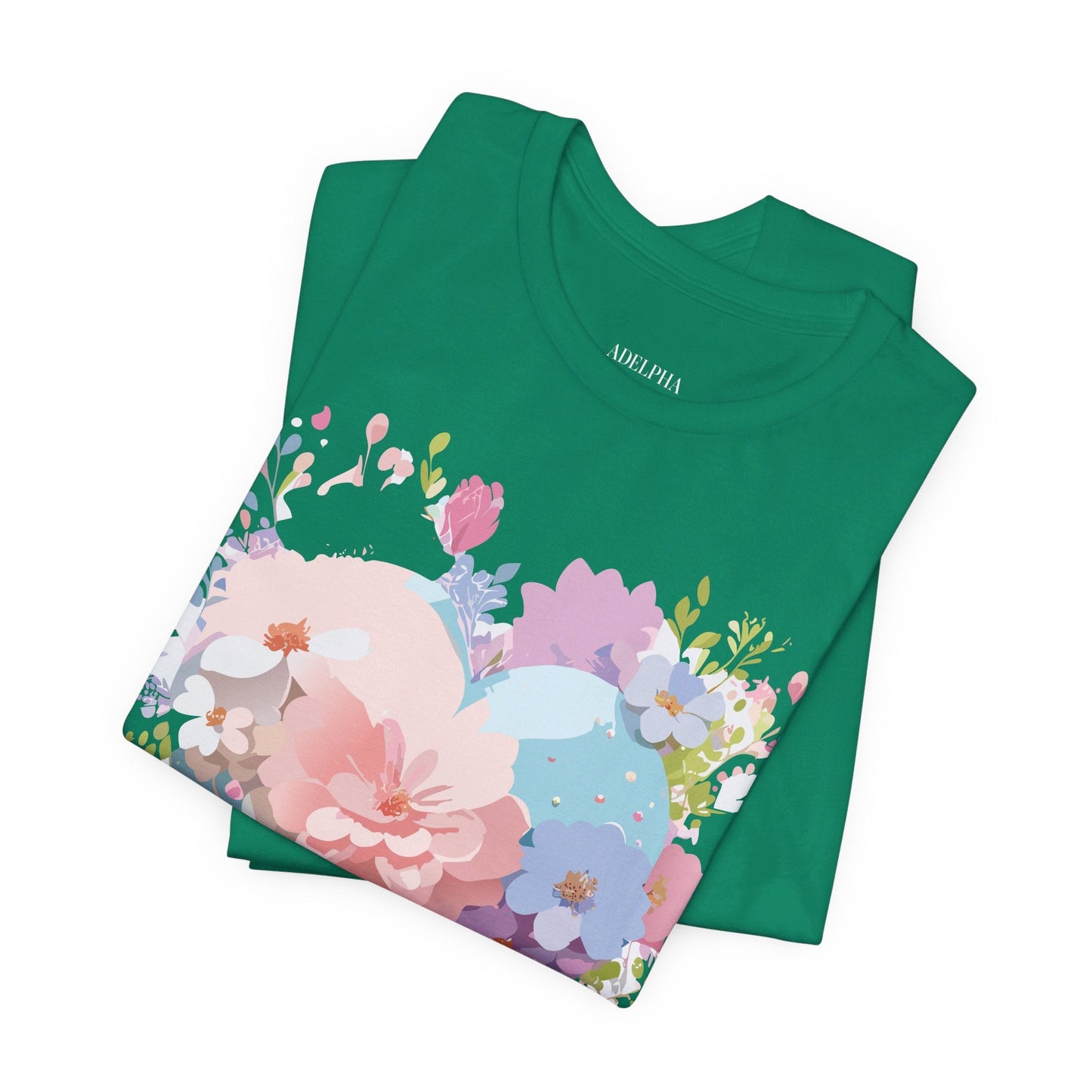 Valentine Day Graphic Unisex 100 Cotton Vintage Artwork with Love and Flower Design Tee 32