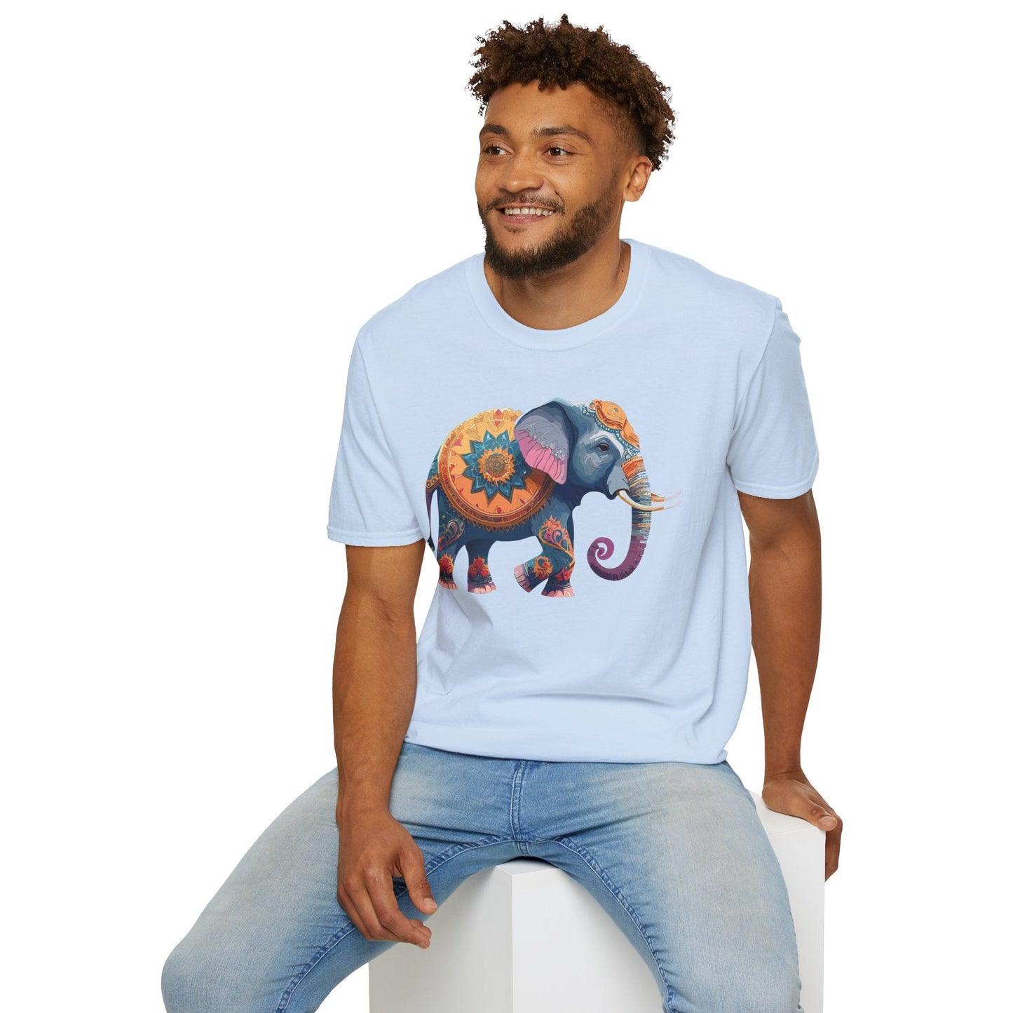 Elephant T Shirt Unisex Gildan Softstyle Tee 100 Percent Ring Spun Cotton Animal Shirt