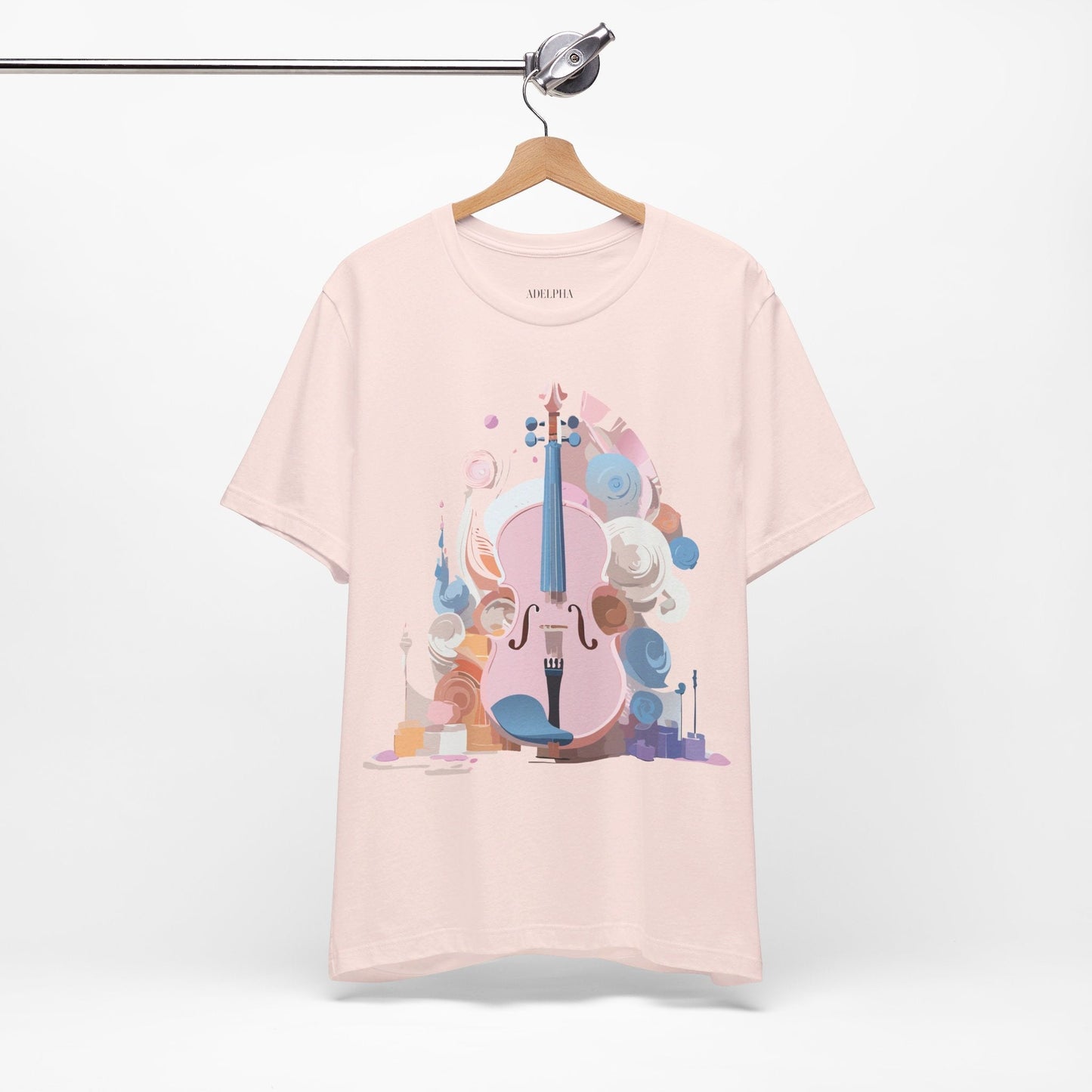 Music Graphic Unisex 100 Cotton Vintage Art with Musical Elements Tee 72