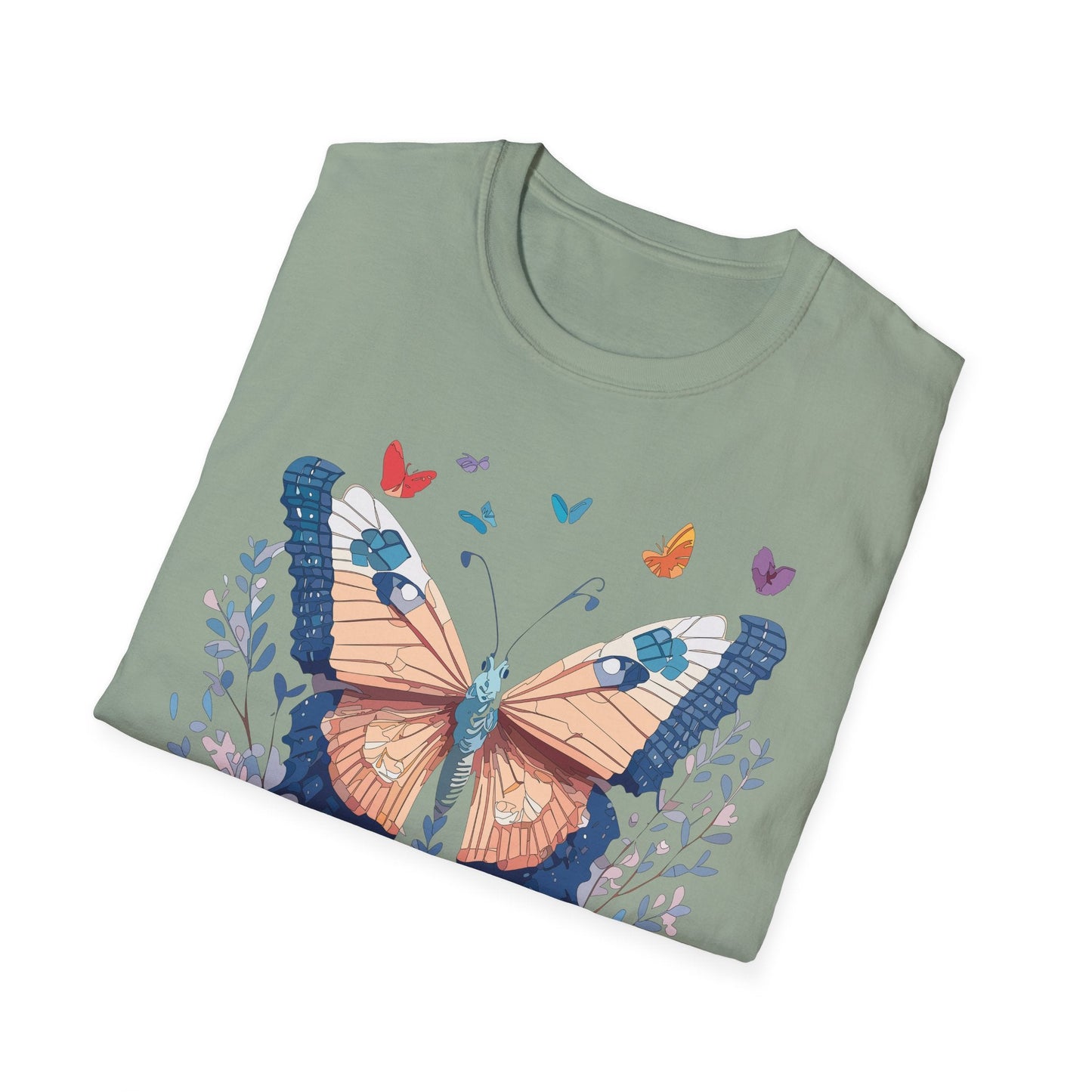 Unisex Butterfly Shirt Monarch Design Gildan Softstyle 64000 Short Sleeve Tee For Men And Women
