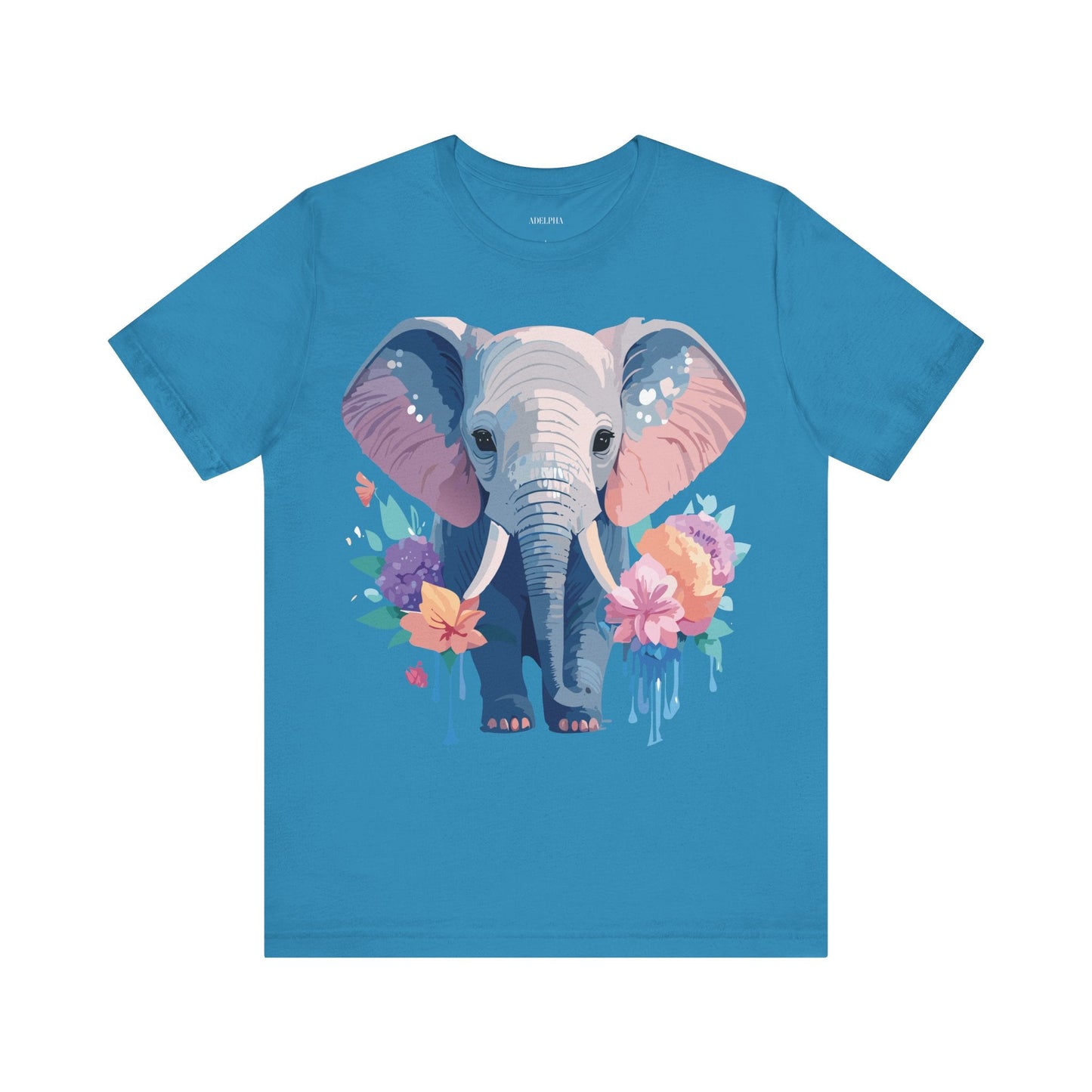 Elephant Graphic T Shirt Unisex Vintage Art Design Tee by Adelpha Short Sleeve Premium