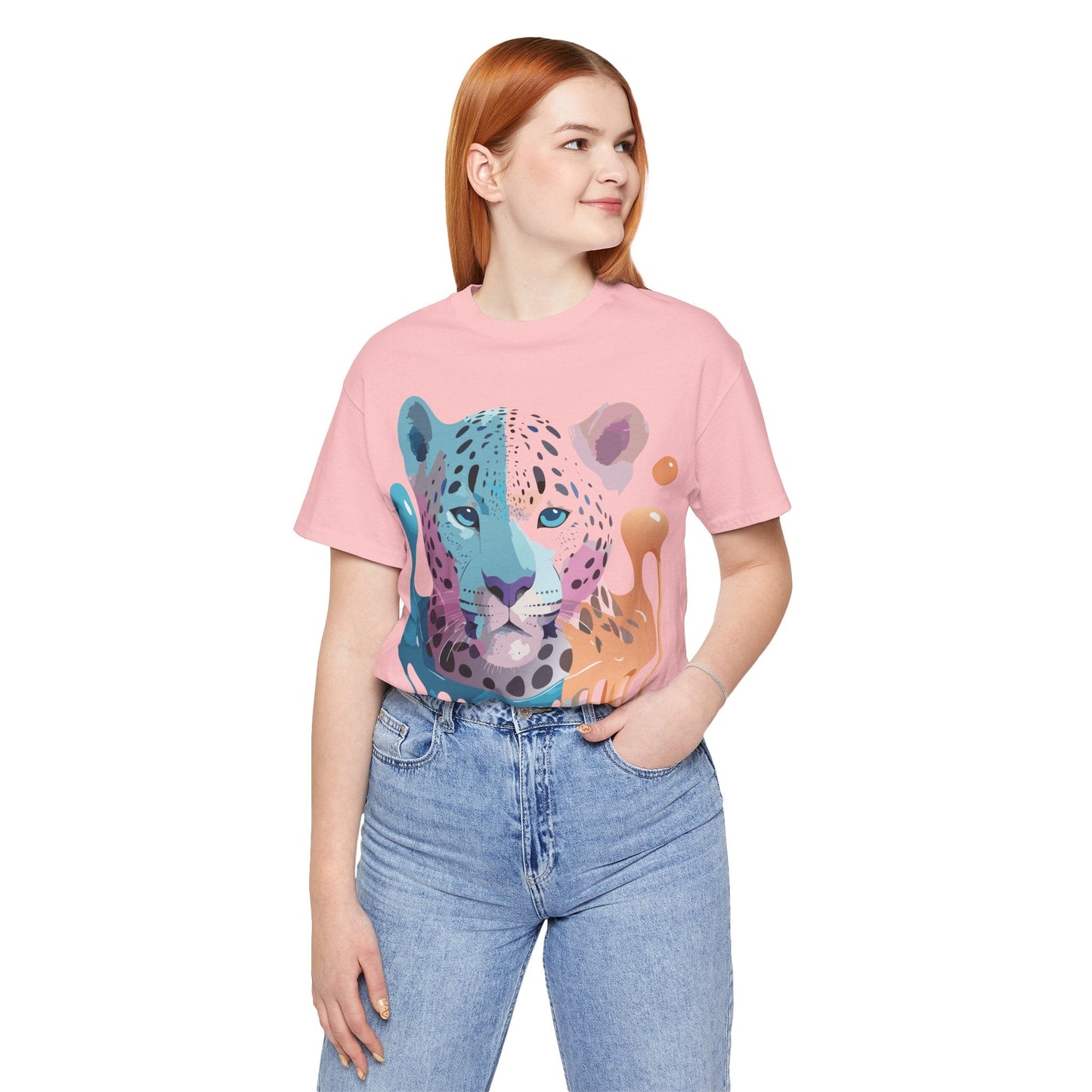 Adelpha Graphic Tee Cheetah Print Unisex Jersey Short Sleeve Shirt Vintage Art