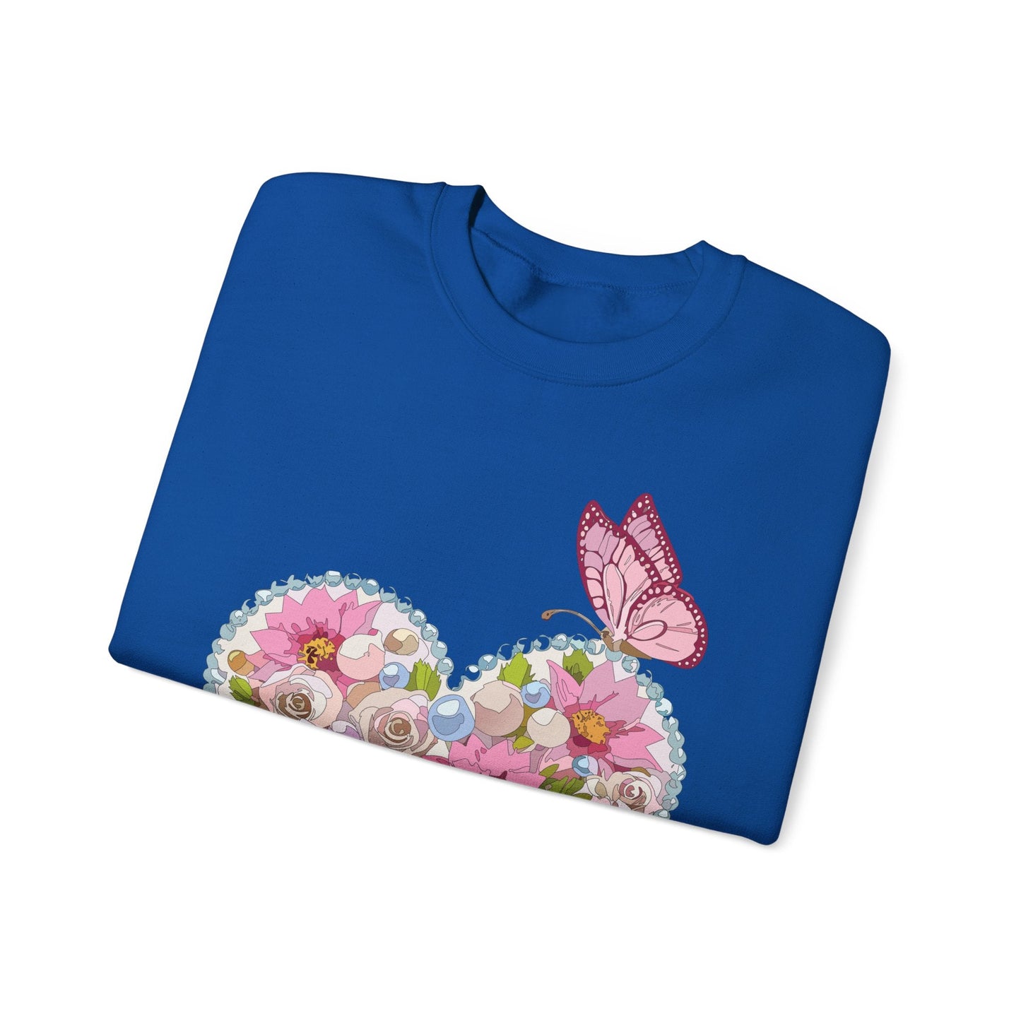 Floral Heart Sweatshirt Unisex Heavy Blend Crewneck 50 Cotton 50 Polyester Valentine's Day