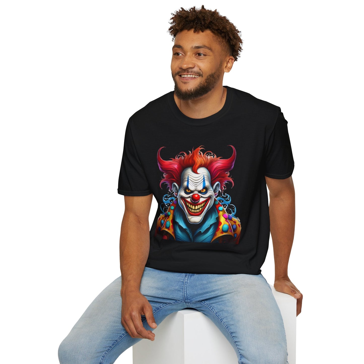 Clown Shirt Unisex Tee Circus Shirt Funny Man Shirt Scary Man Tee 100 Percent Cotton Gildan 64000