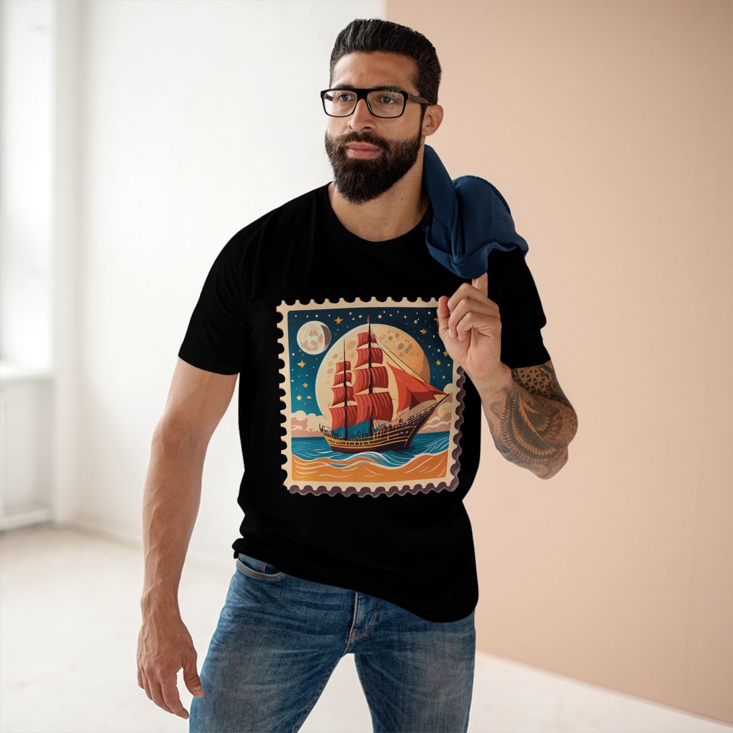 Stamp Shirt Postage Stamp Tee Unisex Premium Cotton Original Art Design By Retro2Nova