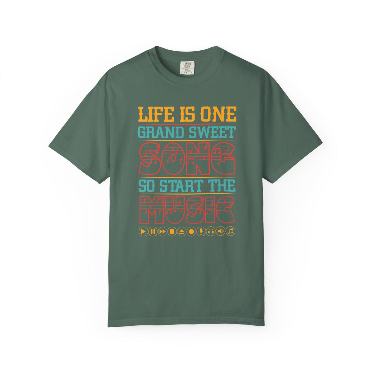 Life Is One Grand Sweet Song typography T-Shirt Music Quote Unisex Cotton Tee 023