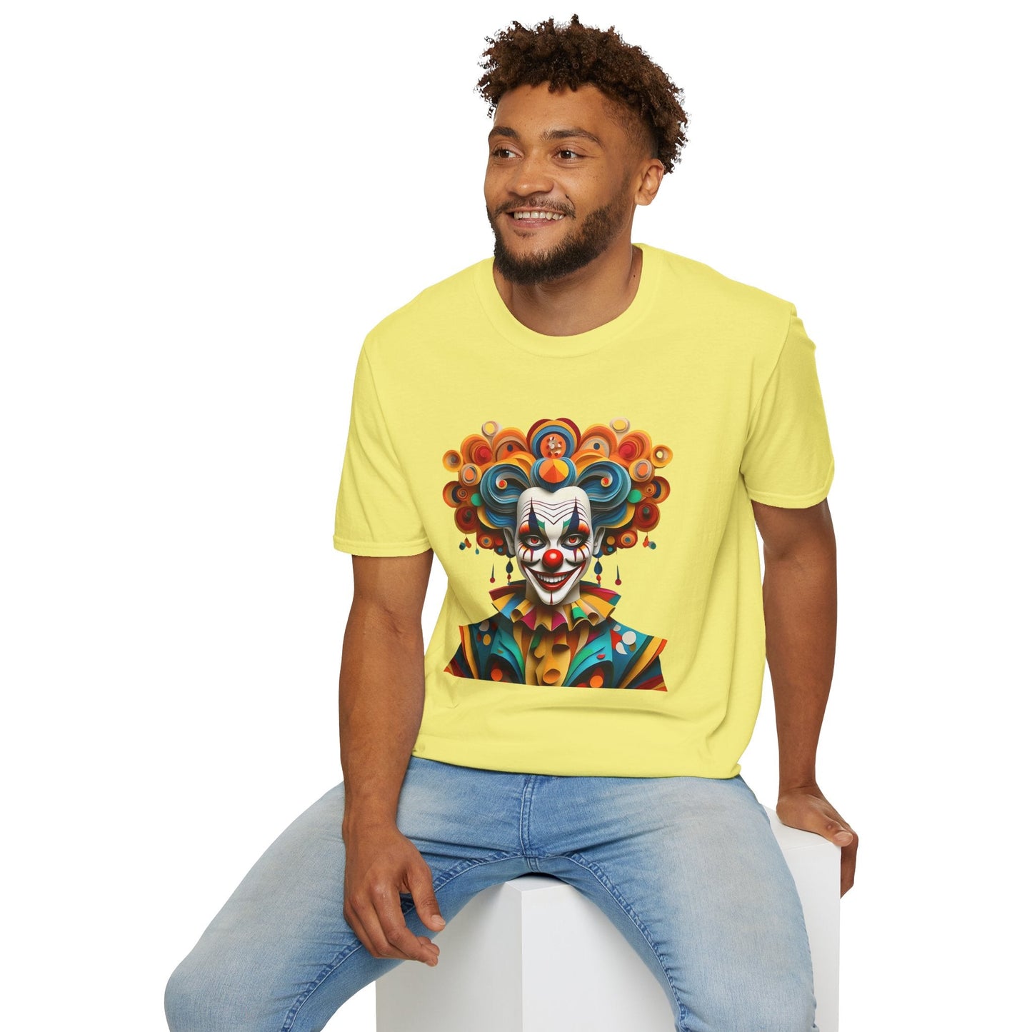 Unisex Clown T Shirt Funny Man Circus Shirt Softstyle Gildan 64000 Short Sleeve Tee