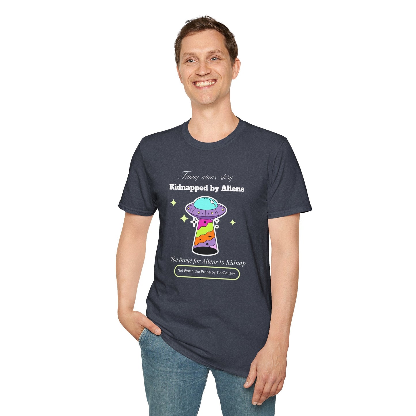 Alien Abduction TShirt Unisex Cotton Kidnapped by Aliens Cute UFO Graphic Tee