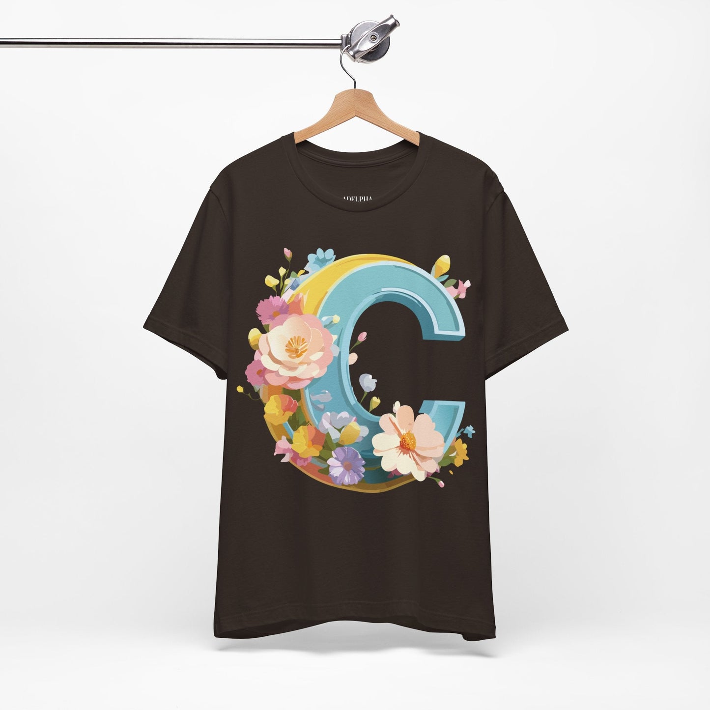 Adelpha Letter C Shirt Graphic Tee Unisex Short Sleeve Art Design Vintage Inspired Casual Wear