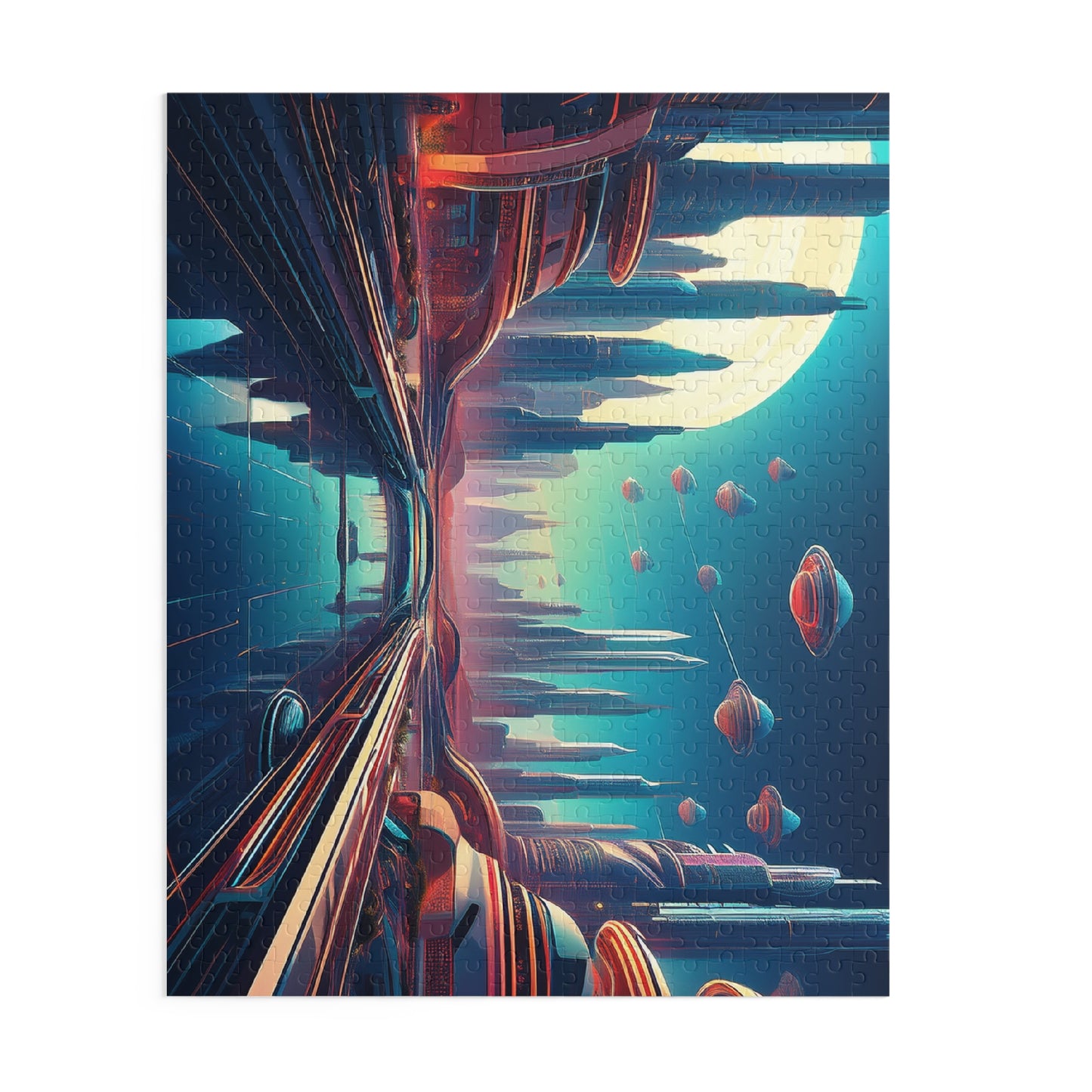 Sci-Fi City Puzzle 500-Chipboard Pieces in Box | Kids Puzzles Size: 16" x 20",  Ages 9+ and Family pn53
