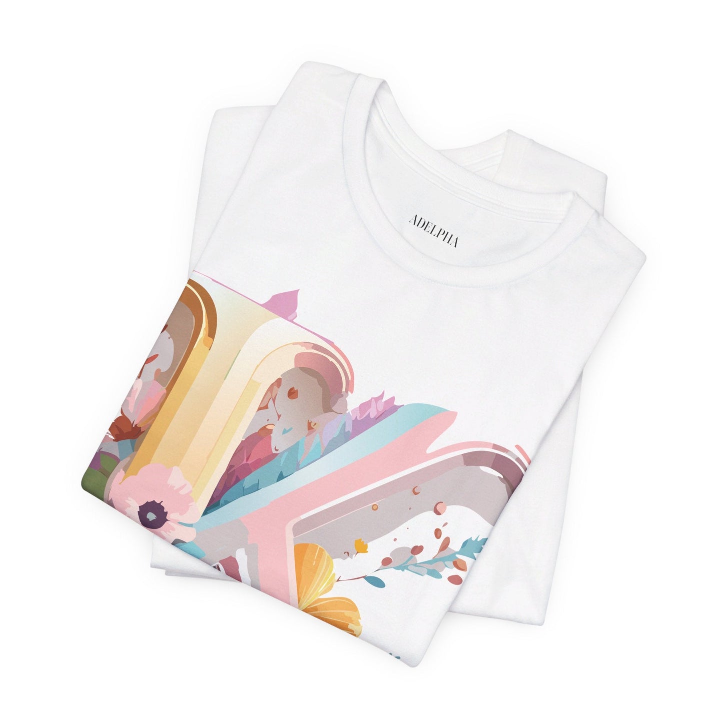 Letter K Graphic Tee Unisex Vintage Inspired Art Design Short Sleeve Shirt Adelpha