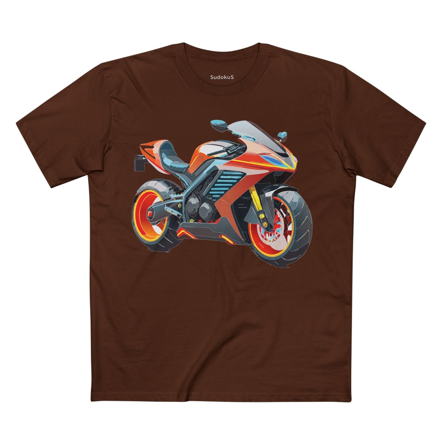 Moto Bike Graphic Unisex 100 Cotton Staple Tee 32