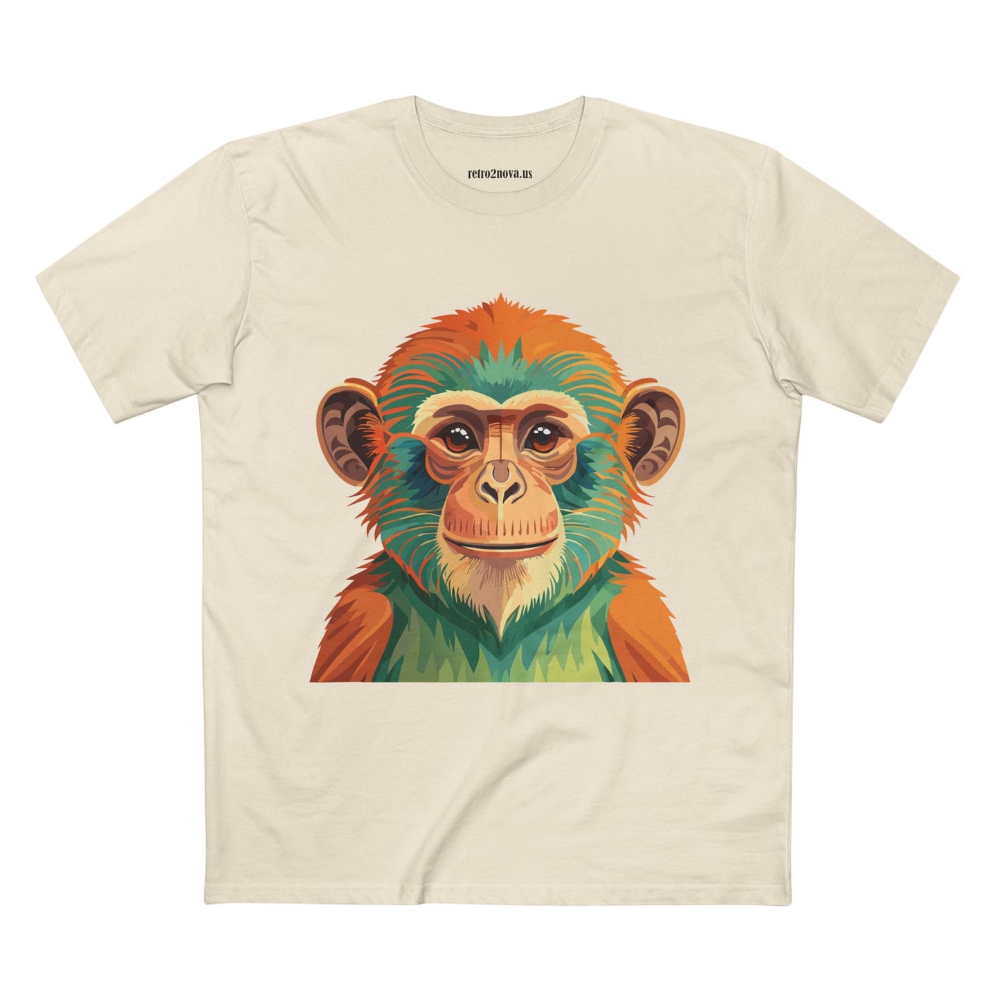Retro2Nova Monkey Shirt Unisex Premium Cotton Staple Tee With Original Art Design From Our Art Collection