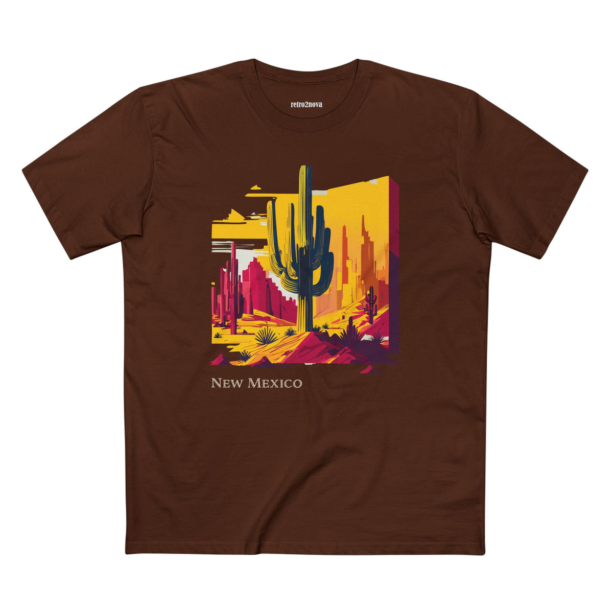 New Mexico Desert Scene T-Shirt | Saguaro Cactus Southwestern Landscape