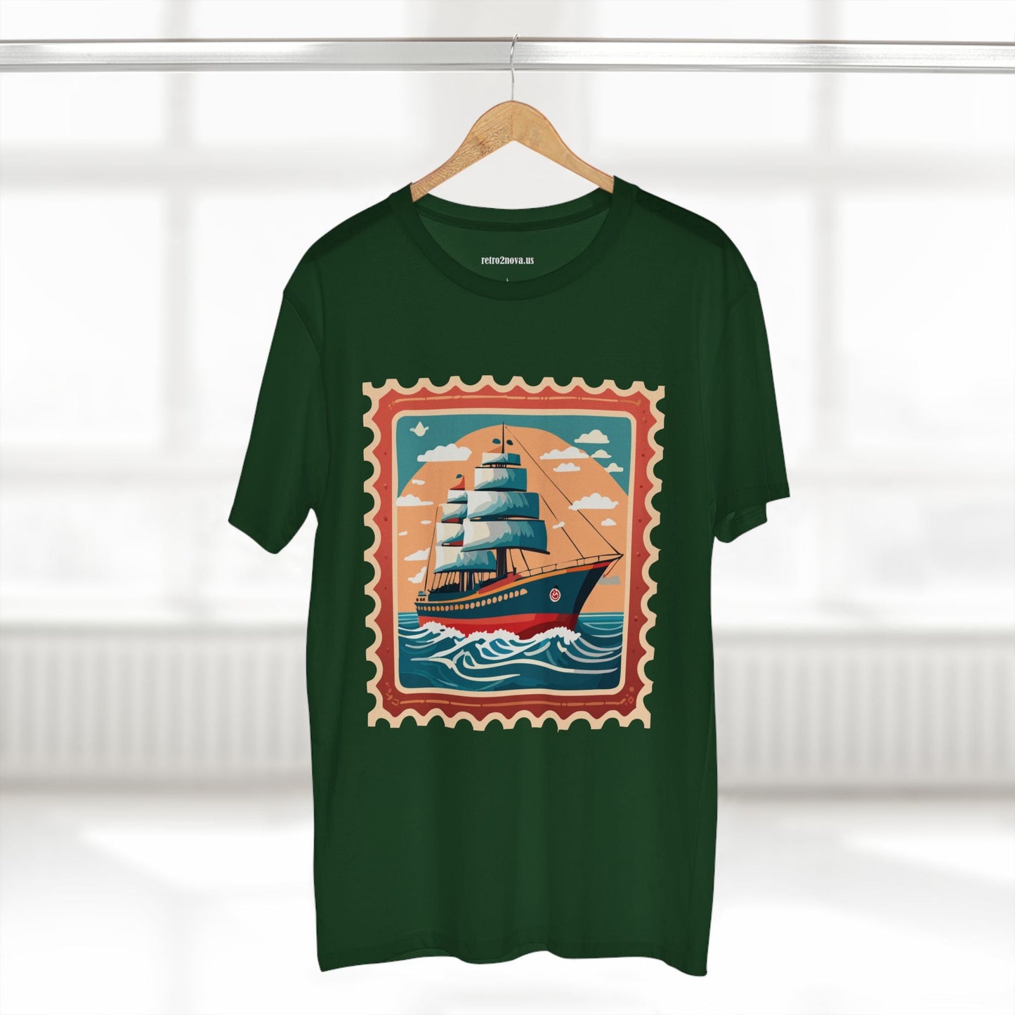 Postage Stamp Shirt Unisex Premium Cotton Tee With Original Art Design Retro2Nova