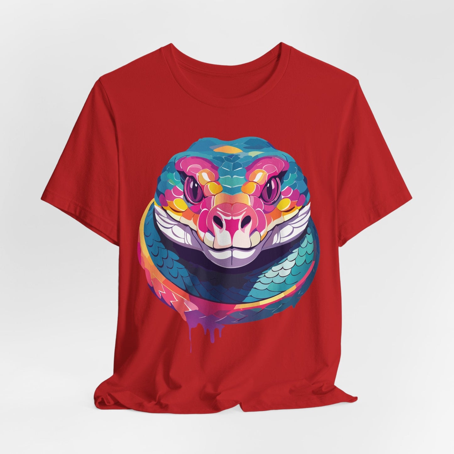 Unisex Animal Tee Shirt With Art Design, Wild Animals Short Sleeve Graphic Tee For Everyday Wear