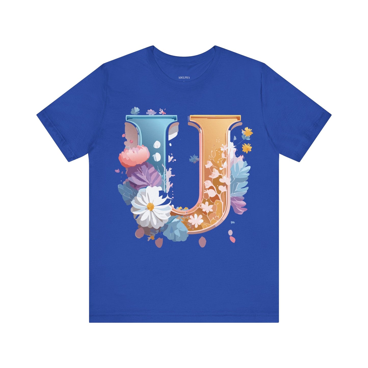 Letter U Graphic Tee Unisex Jersey Short Sleeve Premium Adelpha Art Design Shirt