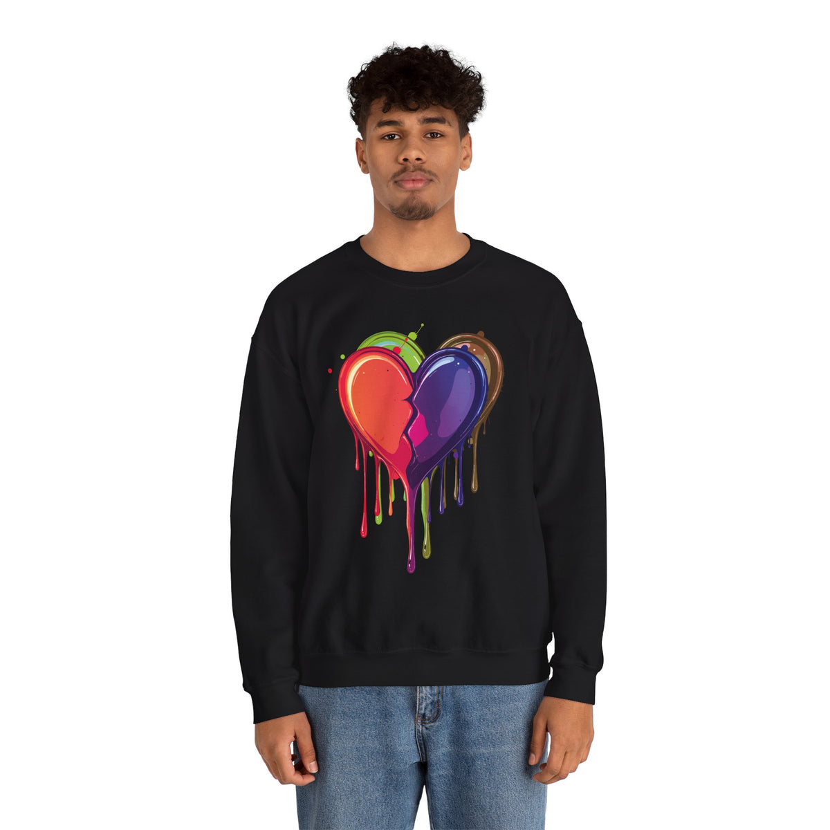Double Bleeding Heart Sweatshirt, Big Heart Sweatshirt, Love Sweatshirt, Valentine's Day Sweatshirt, Heart Sweatshirt 119