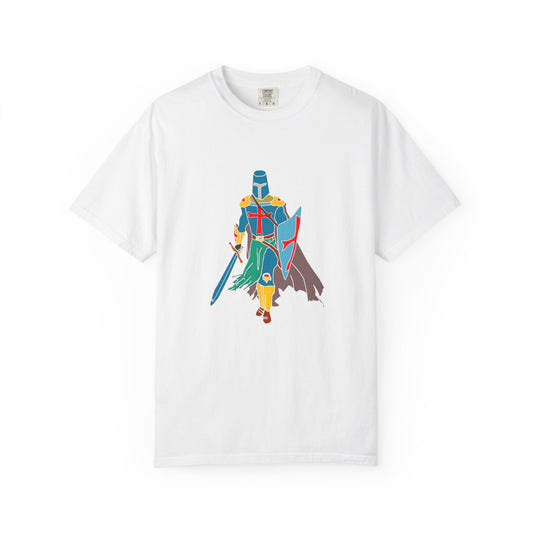 Camiseta unisex con caballero con armadura