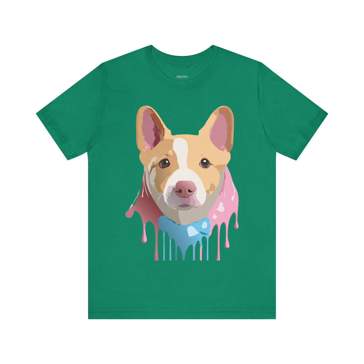 Dog Graphic Unisex Cotton Bella+Canvas Tee with Art Animal Design e119