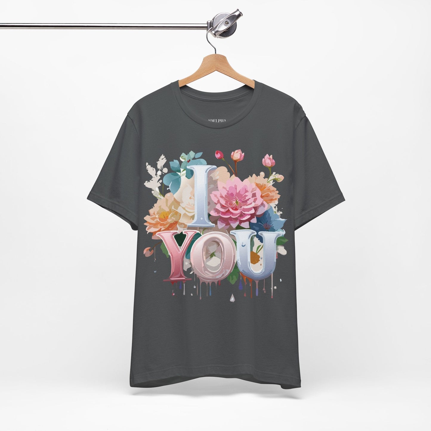 Valentine Day Graphic Unisex 100 Cotton Vintage Artwork with Love and Flower Design Tee 1