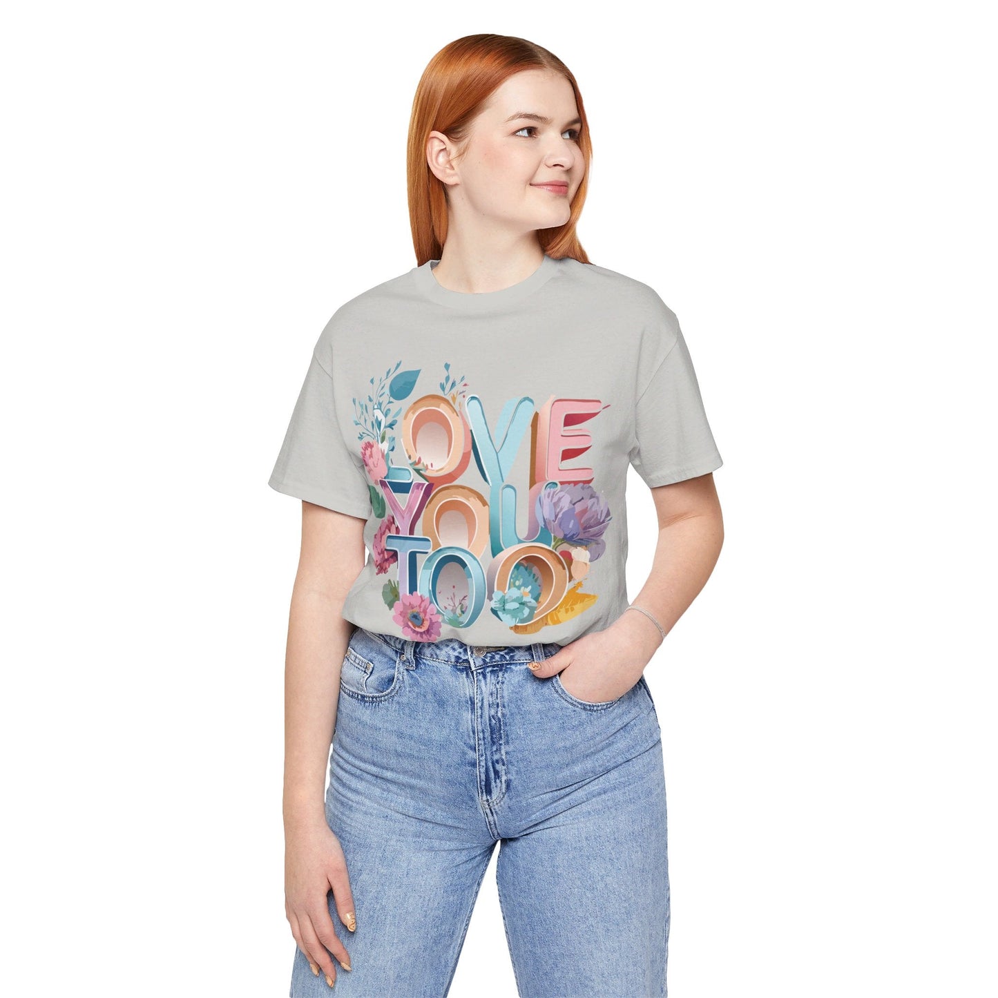 Valentine Day Graphic Unisex 100 Cotton Vintage Artwork with Love and Flower Design Tee 39