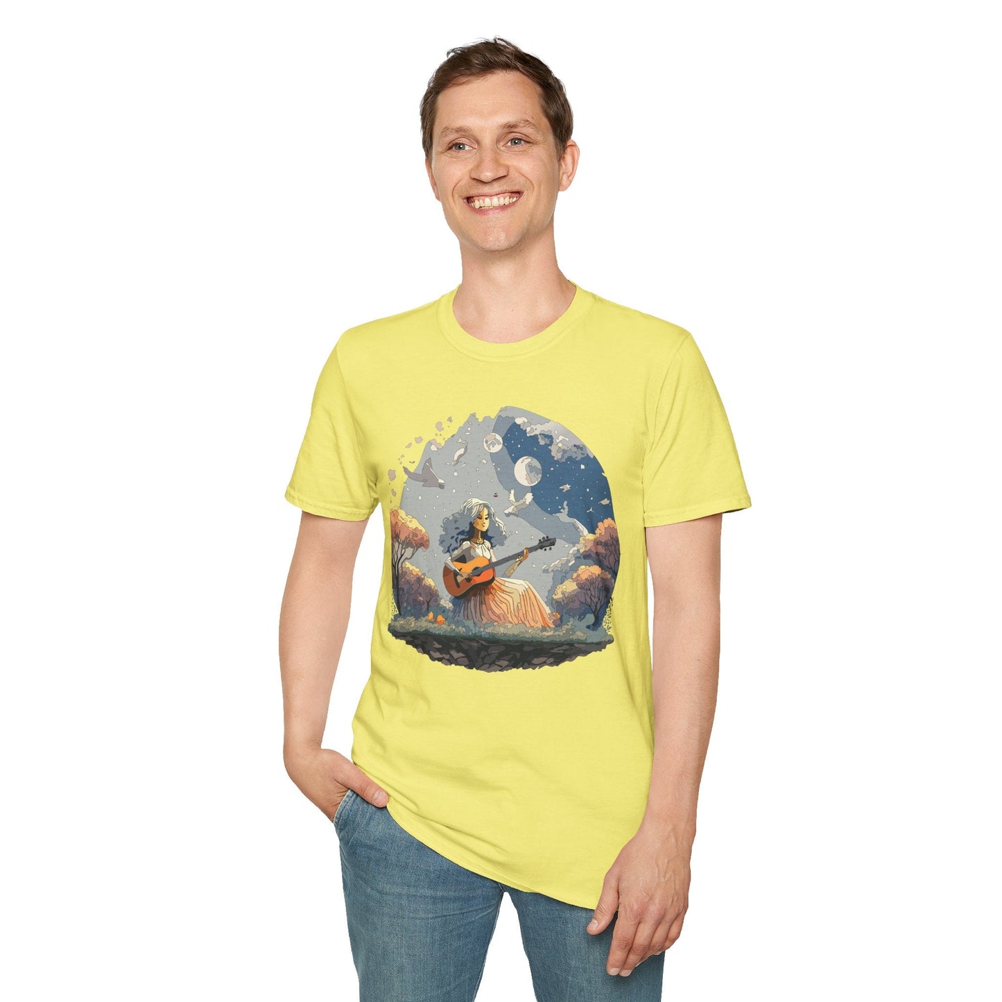 Womens Graphic T Shirt Art Design Tee Unisex Softstyle Cotton Shirt Everyday Comfort Durable Wear