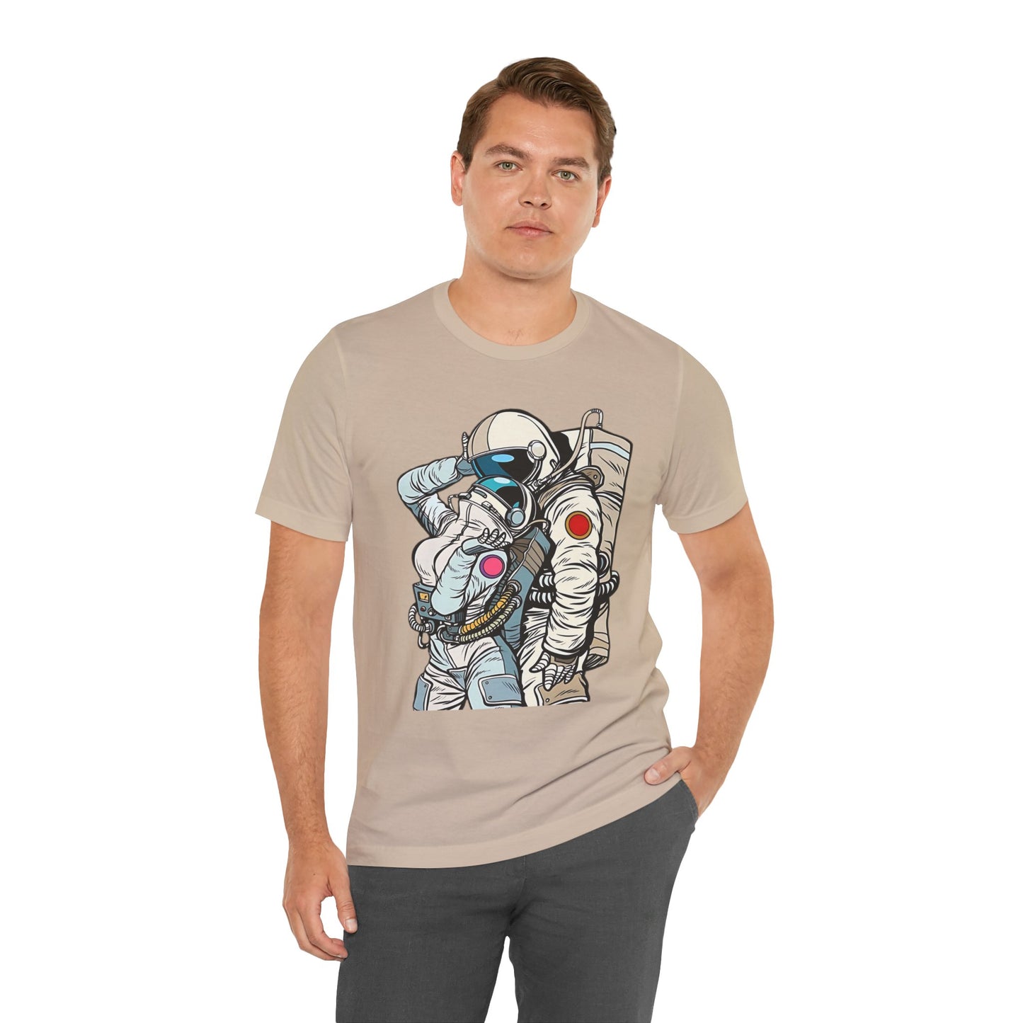 Unisex Astronaut T-shirt, Space Lovers Tee, Cosmic Top, Astronaut Graphic Tee, Cosmos Graphic T-Shirt, Love Shirt Art T-Shirt