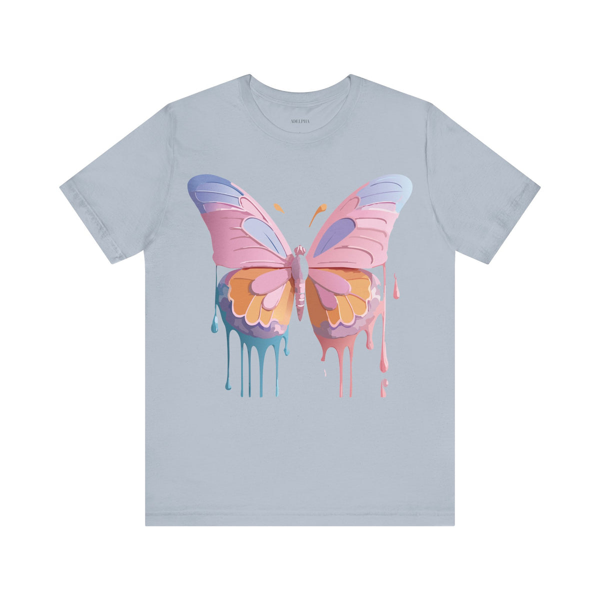Butterfly Graphic Unisex Cotton Bella+Canvas Tee with Floral Art Design m06