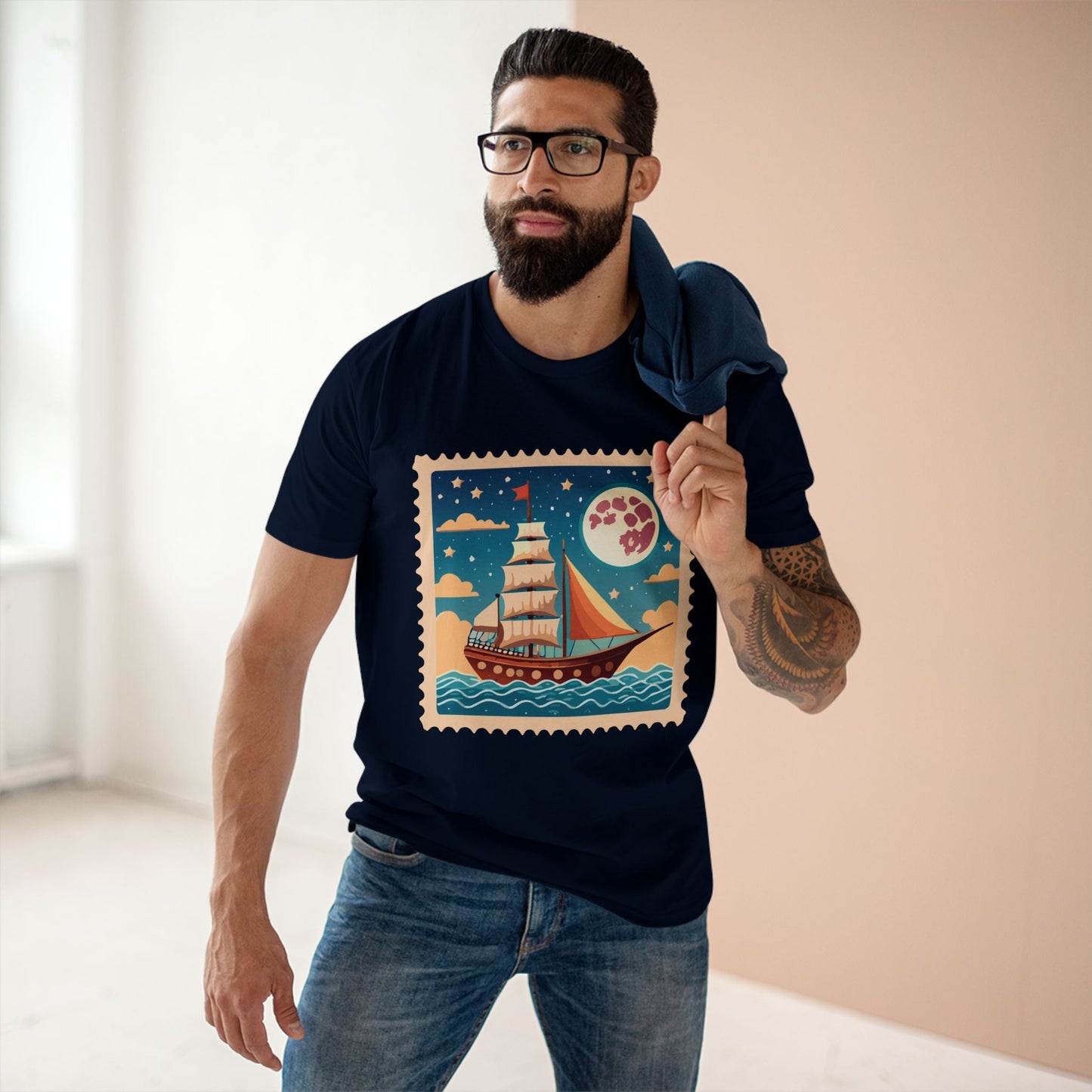 Postage Stamp Shirt Unisex Premium Cotton Tee With Original Art Design By Retro2Nova