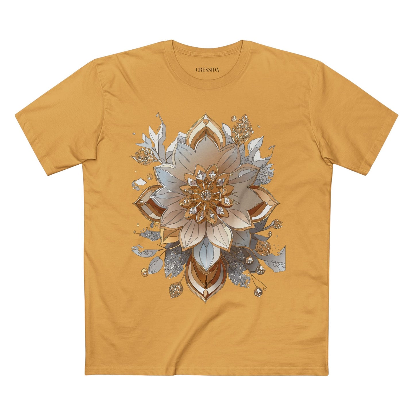 Floral Graphic T-Shirt Unisex 100 Cotton Art Design with Antique Flowers Tee 2