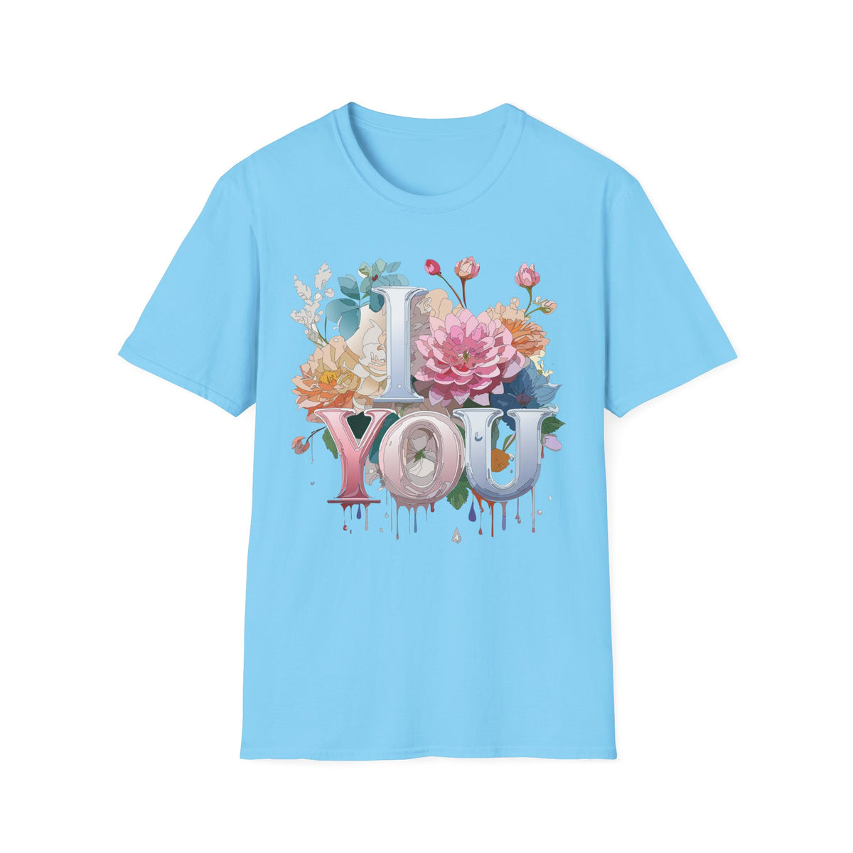 Floral "I Love You" Tee | Floral Lettering T-Shirt