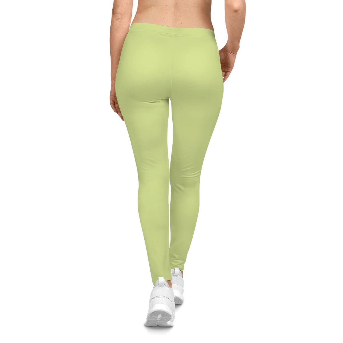 Green Tea Color Women's Poly-Span Casual Leggings XS-2XL