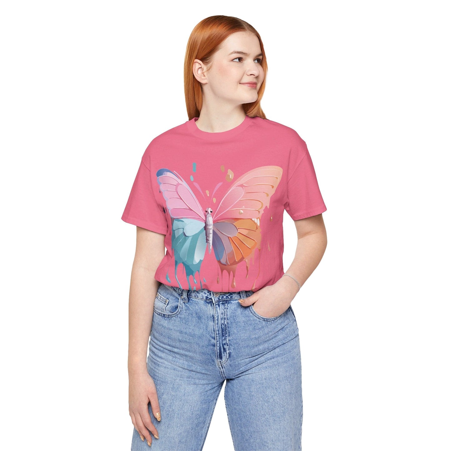 Butterfly Graphic Unisex 100 Cotton Lightweight Vintage Design Jersey Tee 93