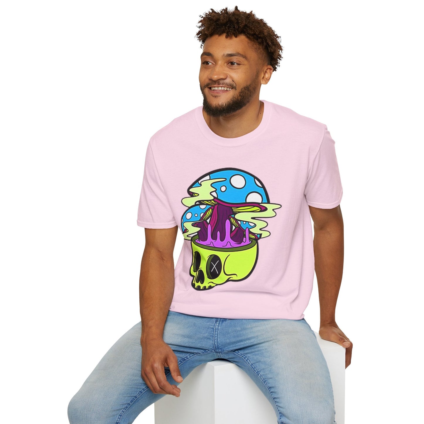 Skull Tee Shirt Unisex Skeleton Shirt With Art Design Gildan Softstyle Cotton Tee