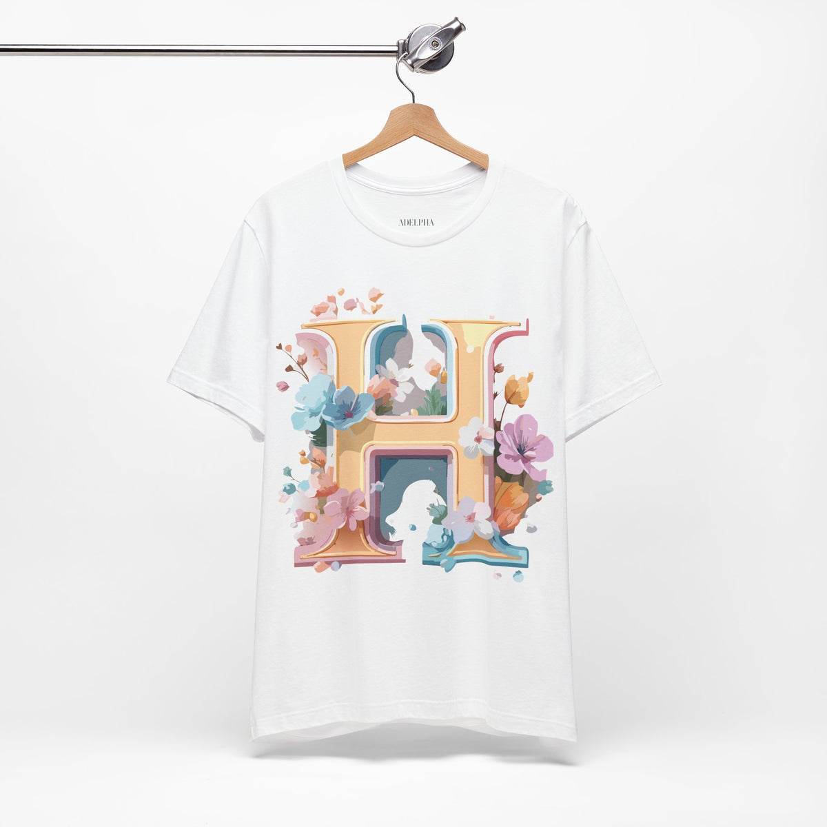 Letter H Graphic Unisex Cotton Bella+Canvas Tee with Art Letter Design