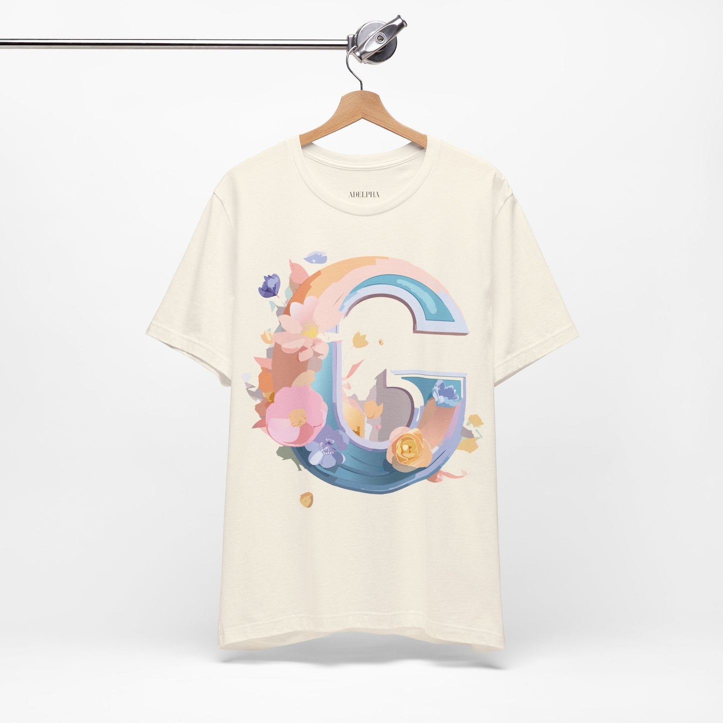 Letter G Graphic Tee Unisex Short Sleeve T Shirt by Adelpha Vintage Inspired Artwork