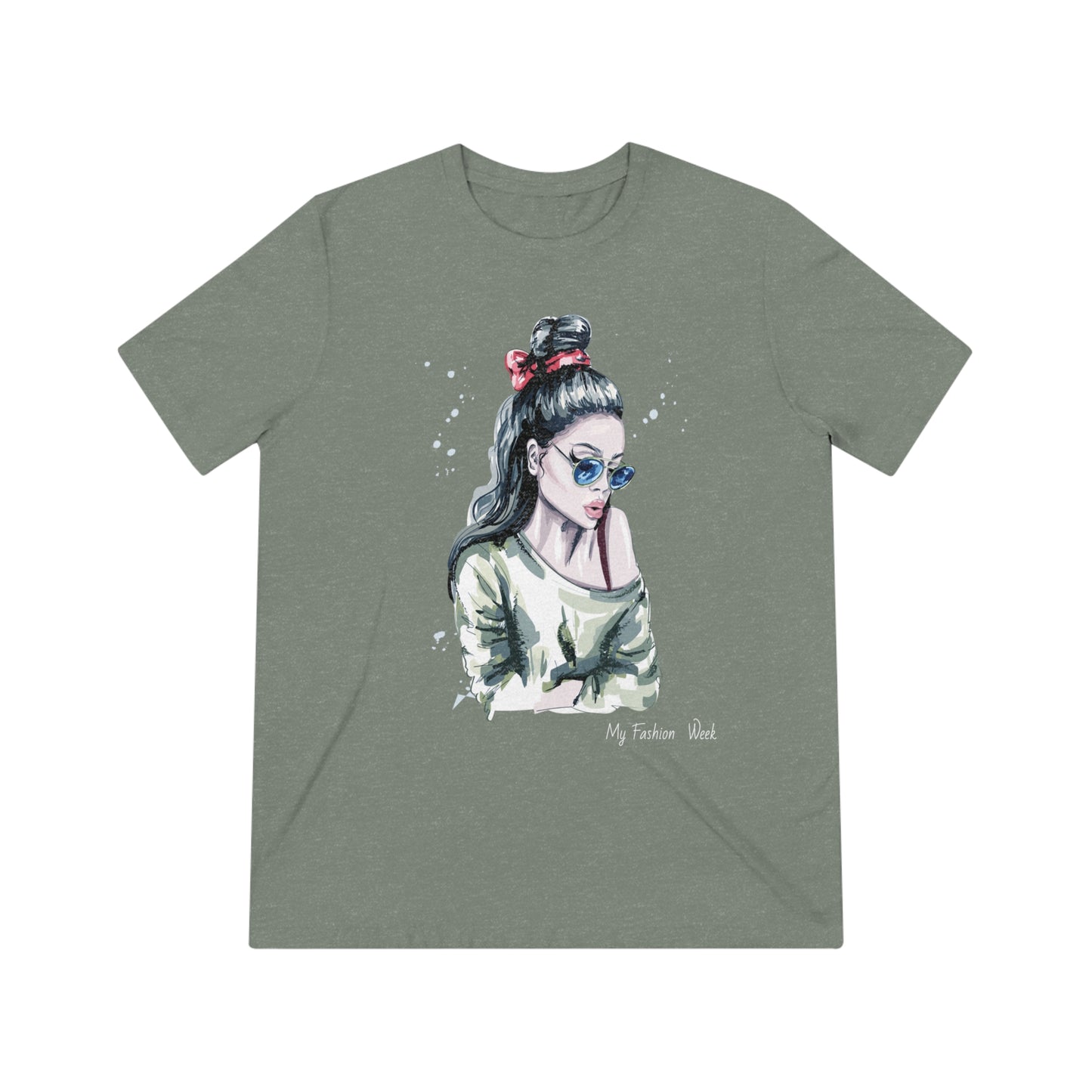 T-shirt tri-mélange avec motif artistique