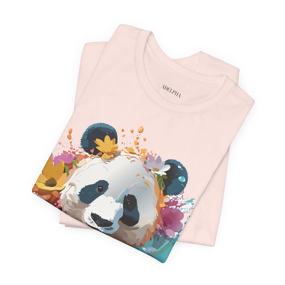 Panda Graphic Unisex Cotton Bella+Canvas Tee with Art Animal Design e139