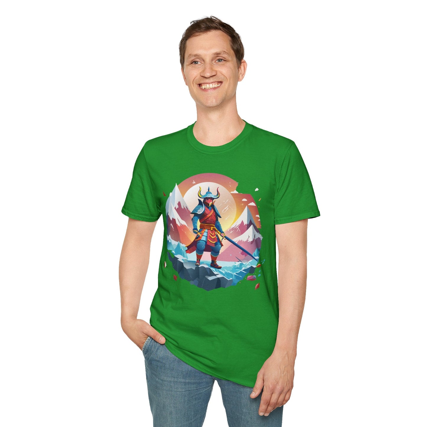 Samurai Style T Shirt Unisex Softstyle 64000 100 Percent Ring Spun Cotton Comfortable Tee