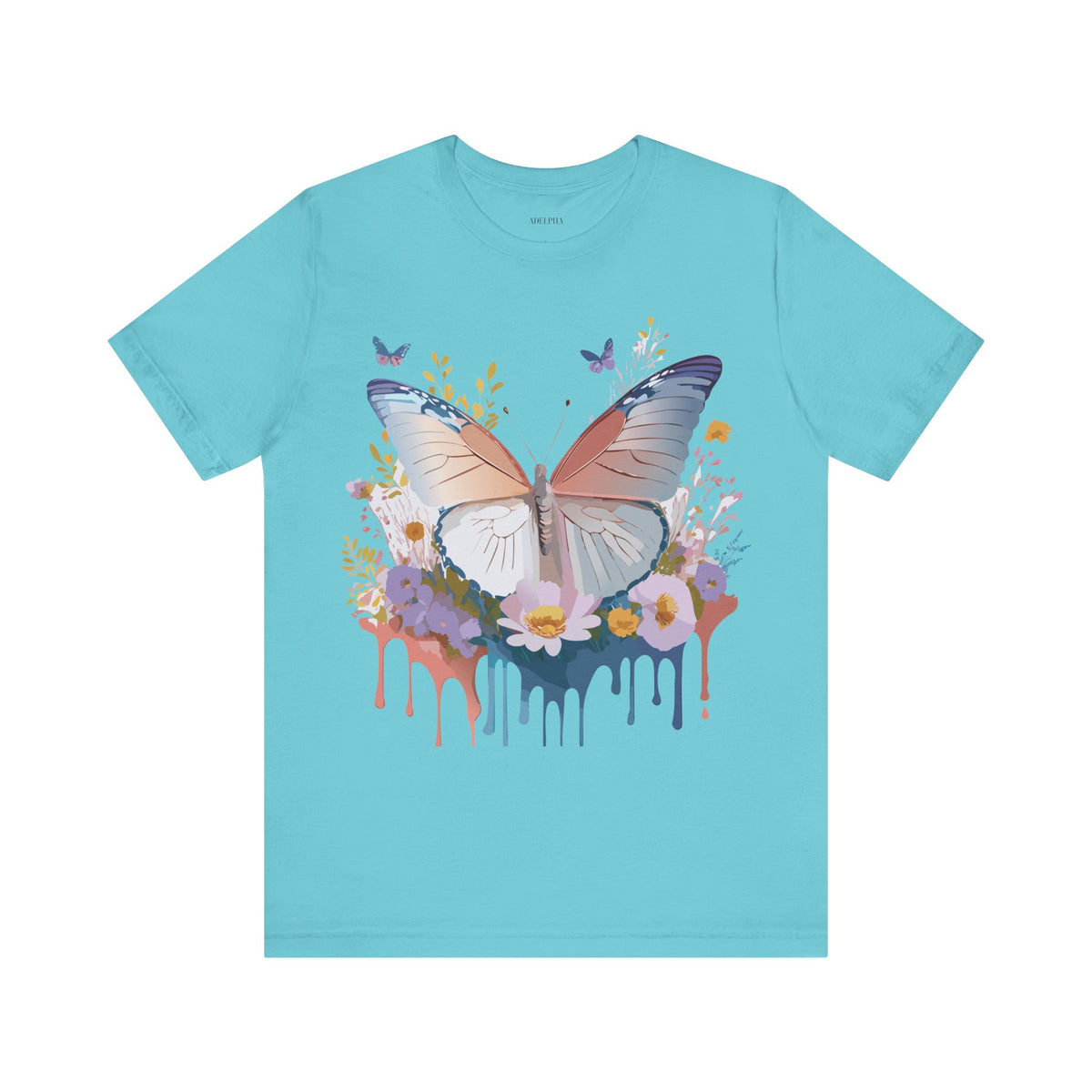 Butterfly Graphic Unisex Cotton Bella+Canvas Tee with Art Design n106