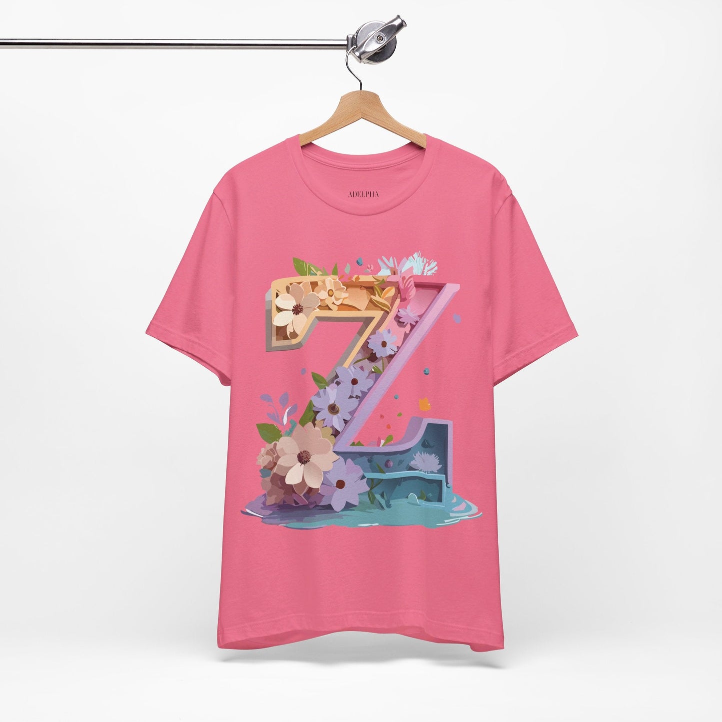 Letter Z Shirt Unisex Graphic Tee By Adelpha Vintage Inspired Jersey Short Sleeve