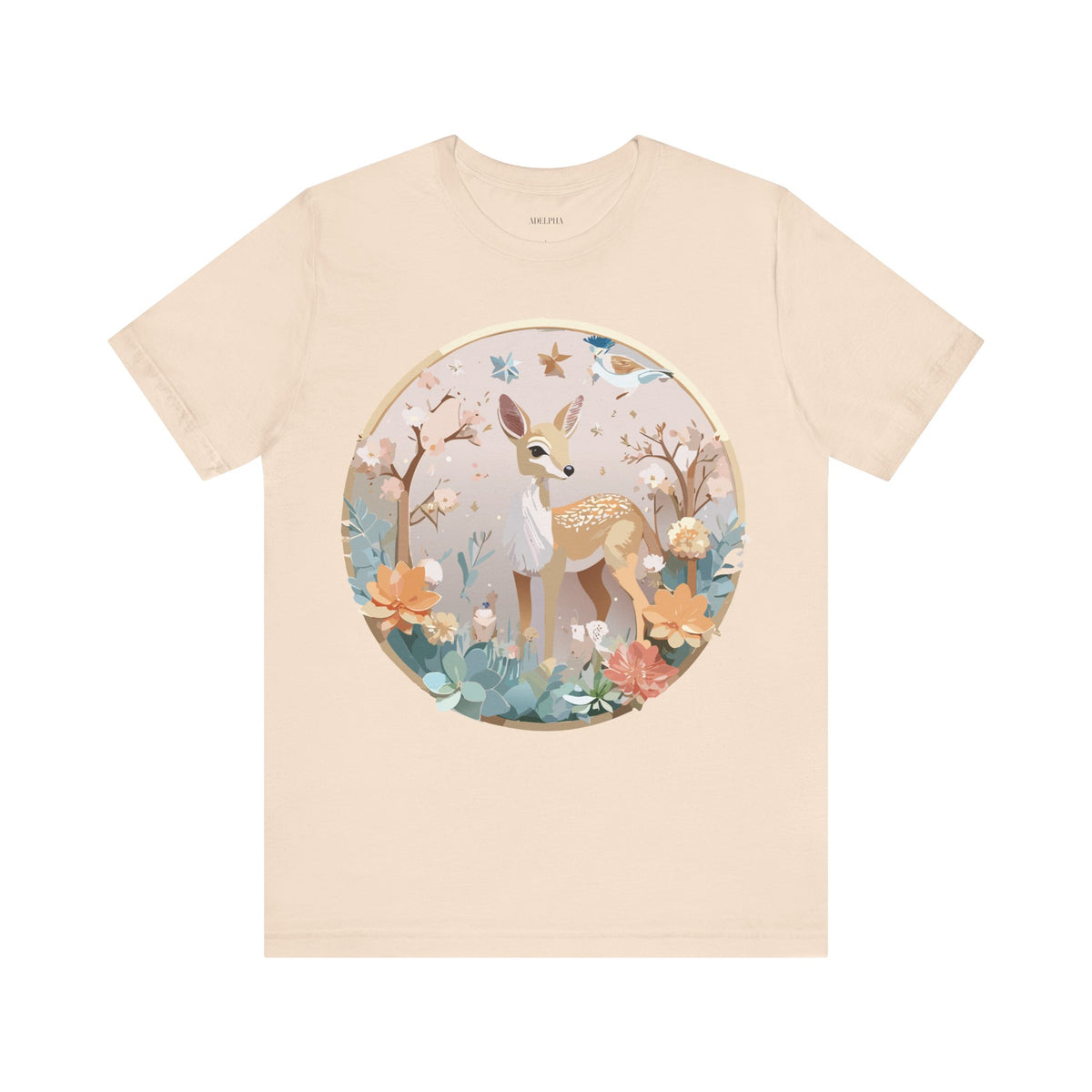 Medallion Graphic Unisex Cotton Bella+Canvas Tee with Floral Art Design m57