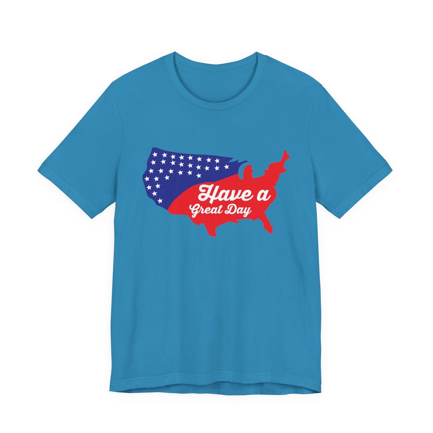 USA Map Patriotic Graphic Unisex Cotton T-Shirt 021