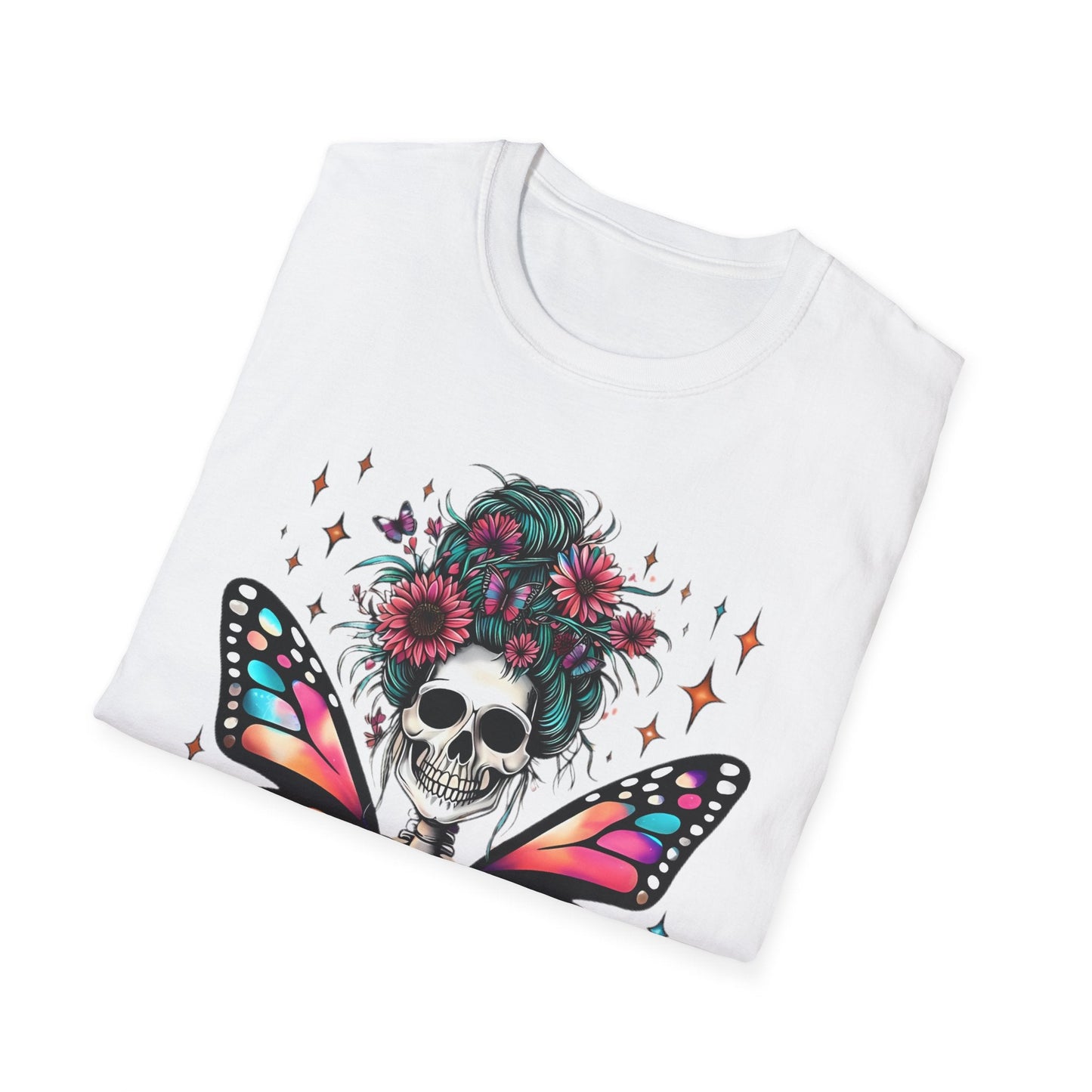Unisex Skull Graphic Tee Shirt Short Sleeve Skeleton Gildan Softstyle 64000 100 Ring Spun Cotton